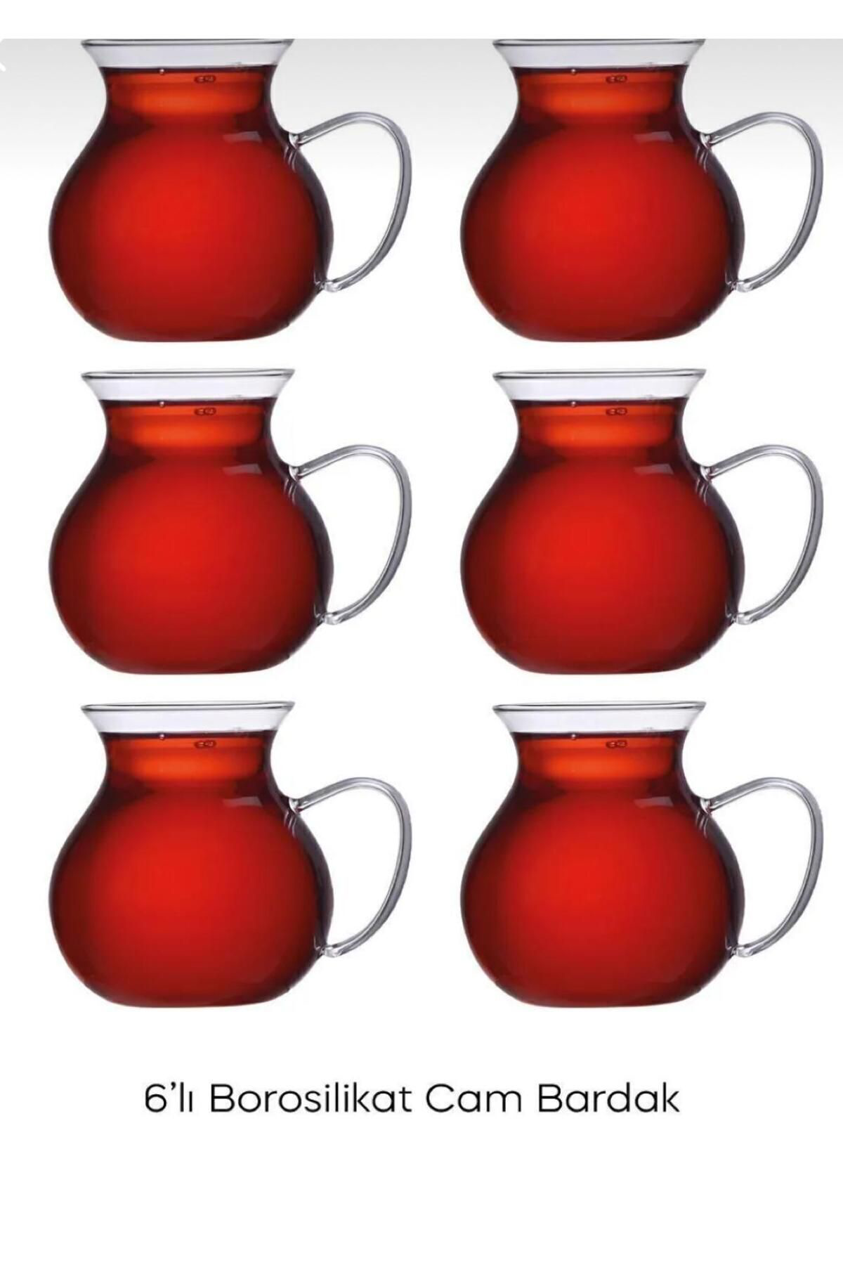 Butik Keyfi Ala Borosiliklat Cam Çay Bardaği 220Ml 6'Li (Keyfi Ala Çay