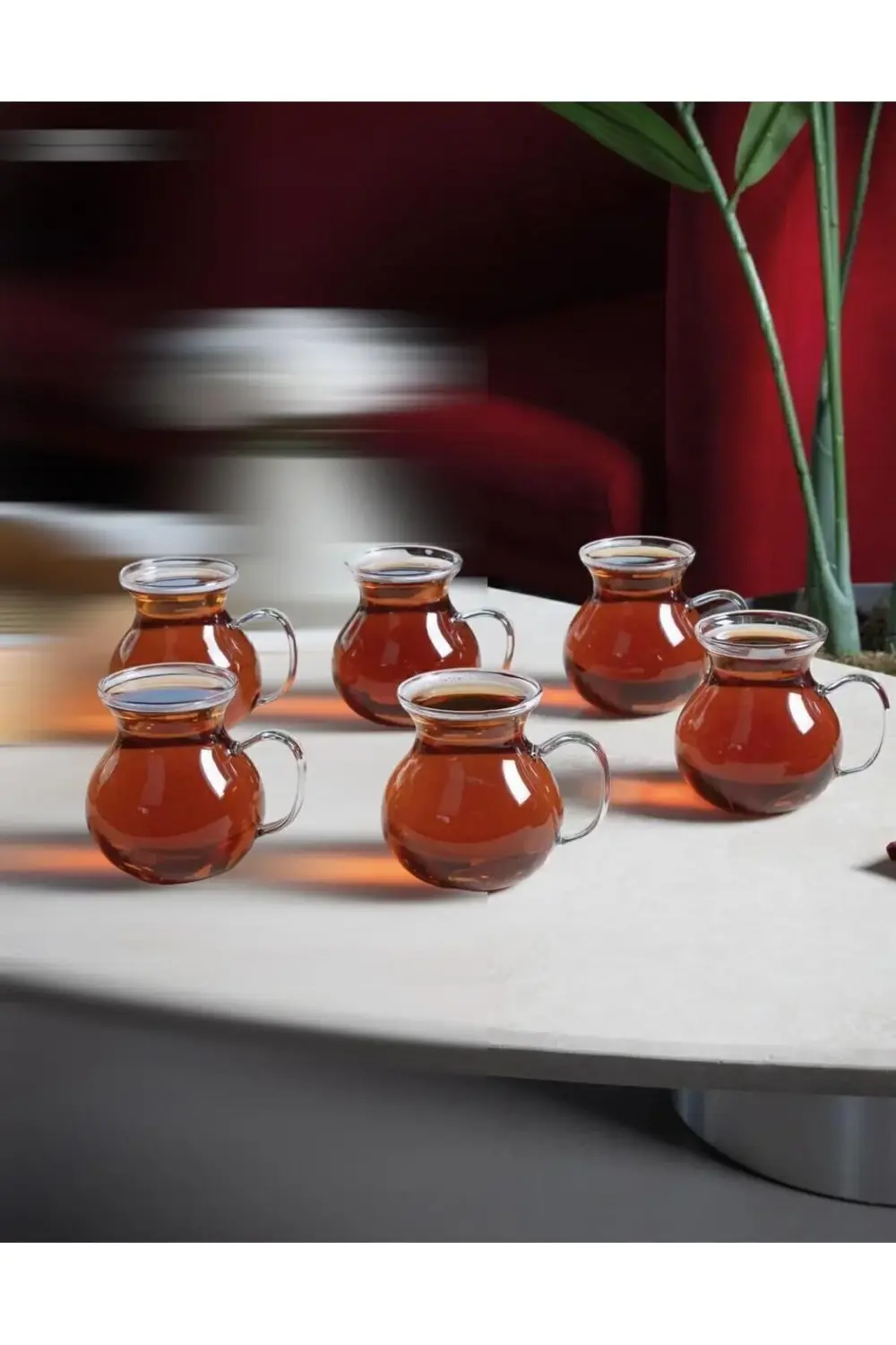 KEYFİ ALA BOROSİLİKLAT CAM ÇAY BARDAĞI 220ML 6'LI (KEYFİ ALA ÇAY