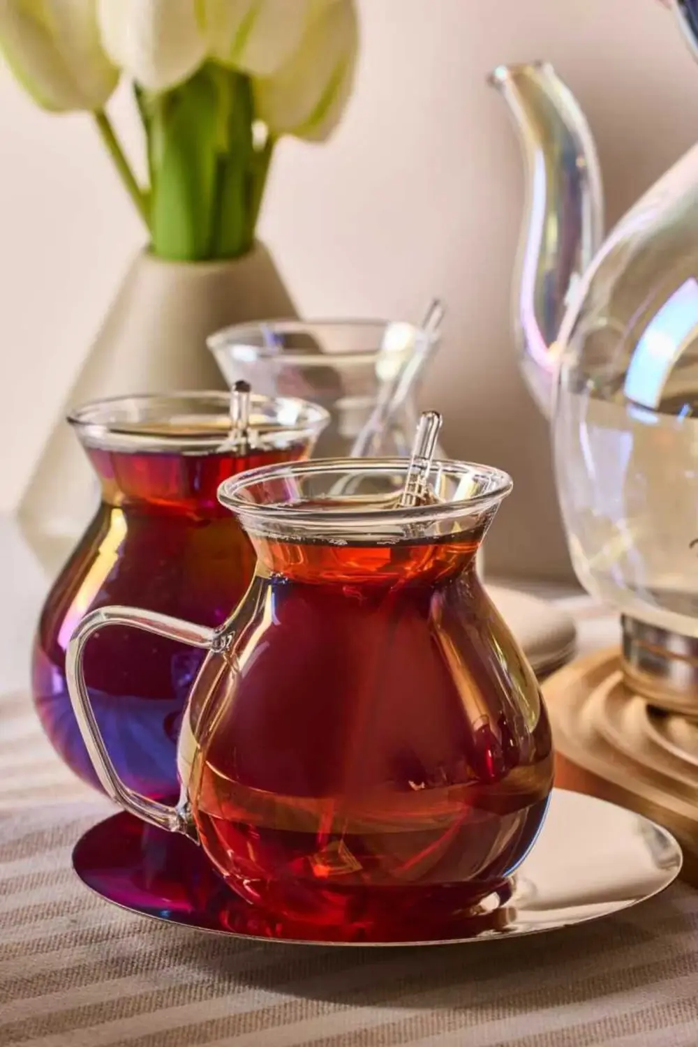 Keyfi Ala Premium 20 Parça Tabanlı Çay Seti 500 ml Demlik 1800 ml