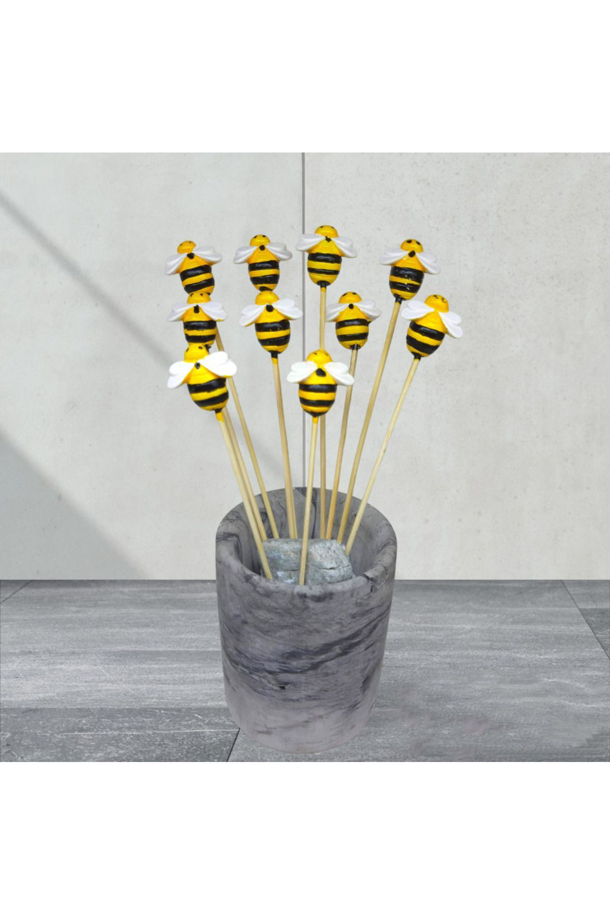 Dodemert Home Keyifli Arılar Saksı Dibi Süsü & Teraryum Obje 8 Adet