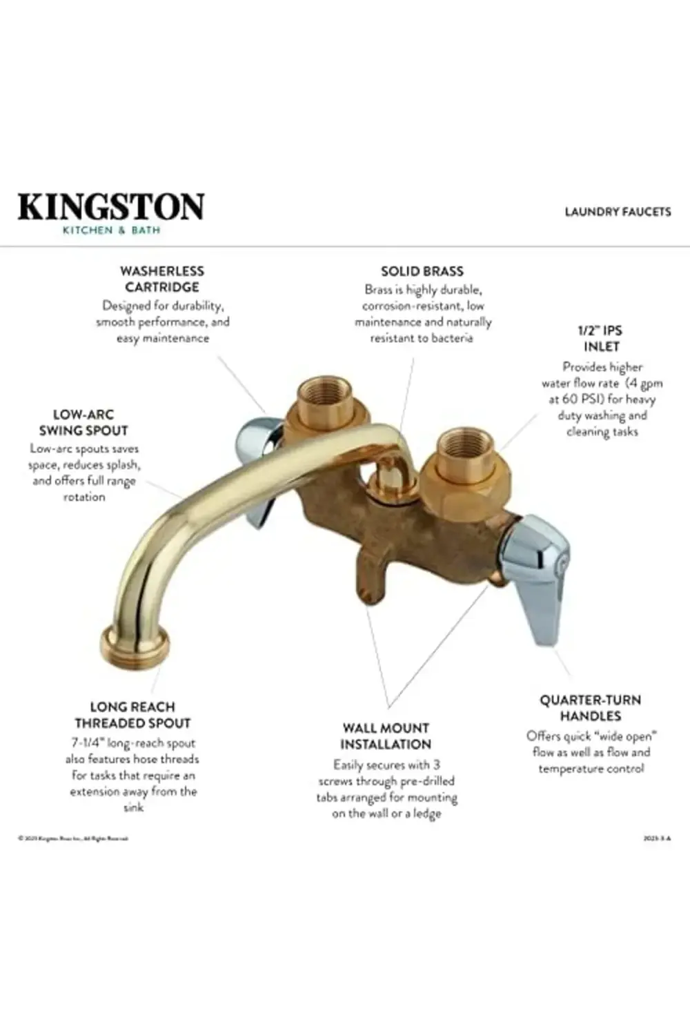 KF471 Çamaşır Bataryası, 7-1/8 "emzik erişimi, Parlak Krom 102764
