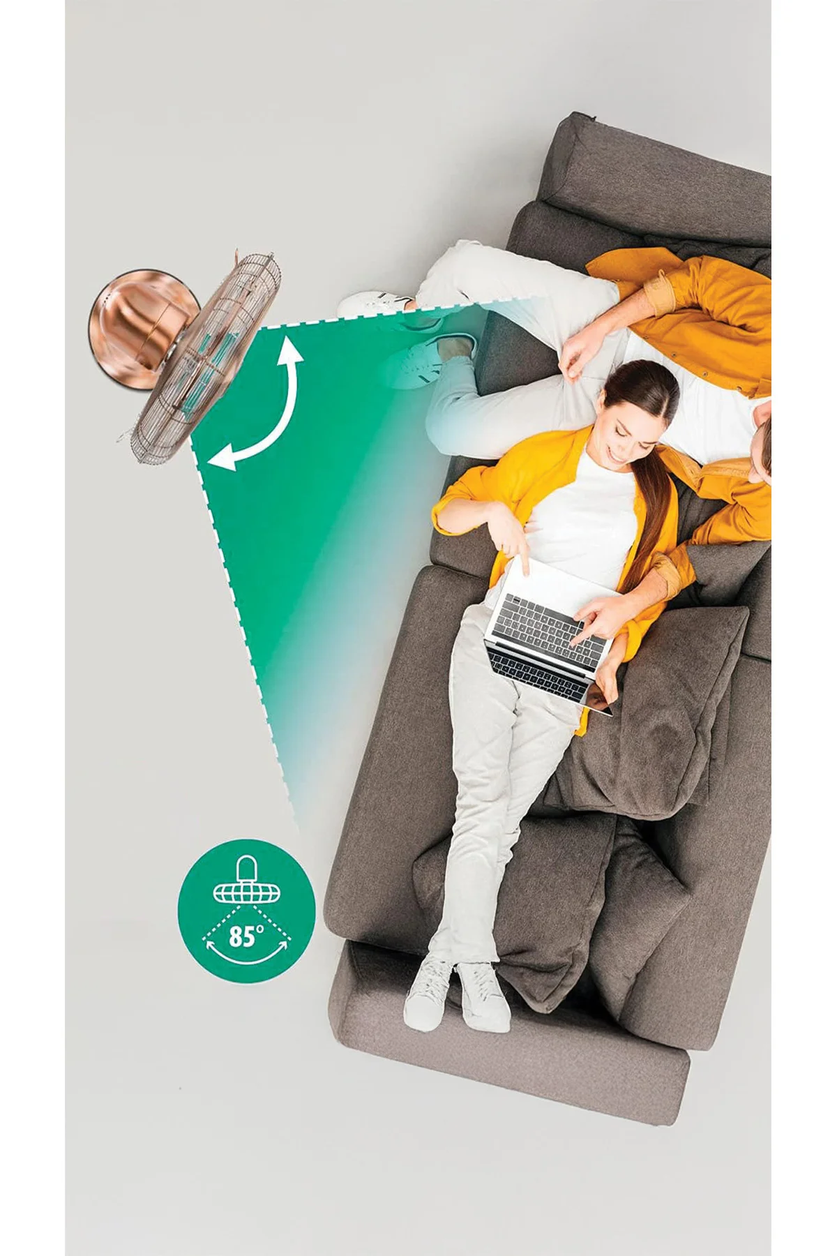 Kfan-7421 Salınım Fonksiyonlu Metal Kanatlı Stand Vantilatör