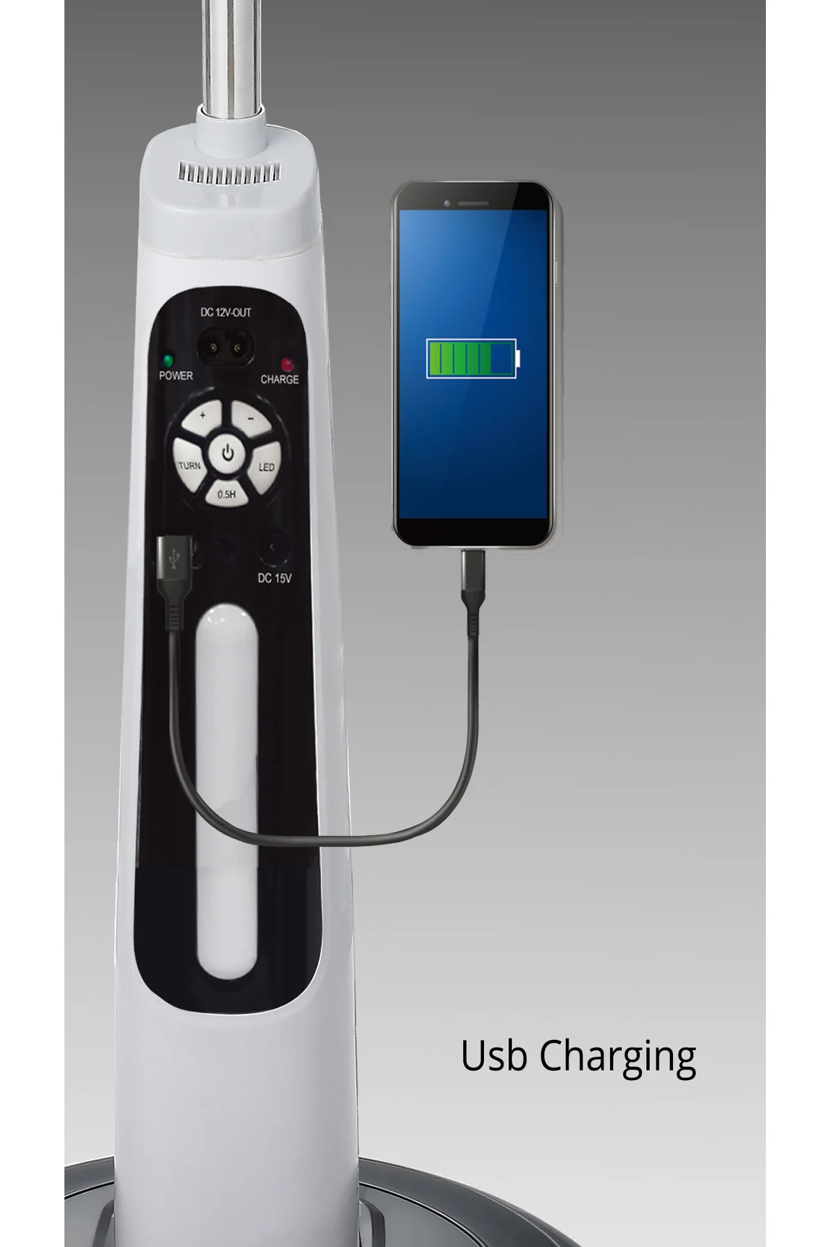 Kfan-7629 Şarjlı Hız Ayarlı Gece Lambalı Stand Vantilatör