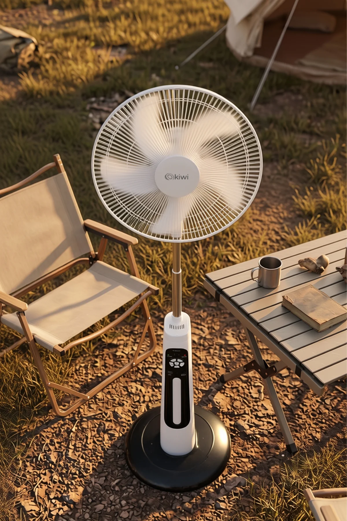KFAN-7629 Şarjlı Standlı Vantilatör & LED Lamba | 9 Kademe & AC/DC & USB