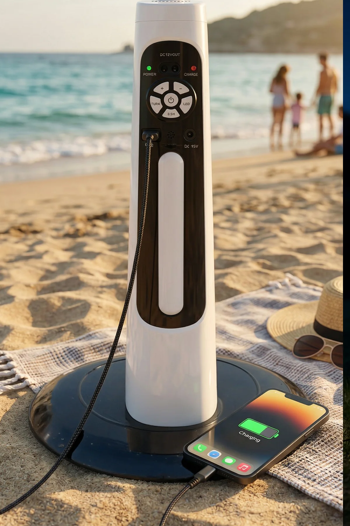 KFAN-7629 Şarjlı Standlı Vantilatör & LED Lamba | 9 Kademe & AC/DC & USB