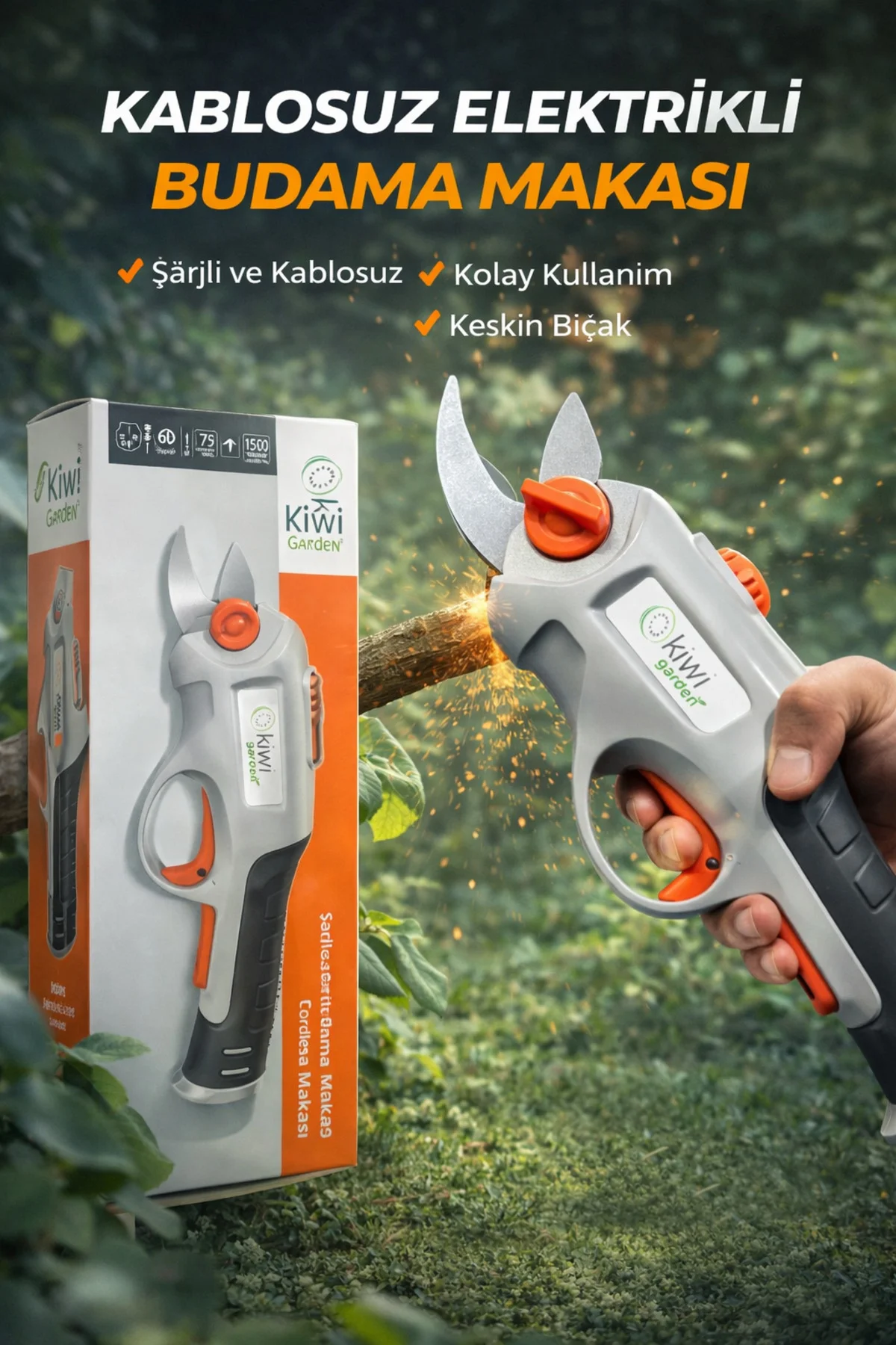 KGGT-609 Şarjlı Budama Makası 3.6V – Kablosuz, 8 mm Güçlü Kesim