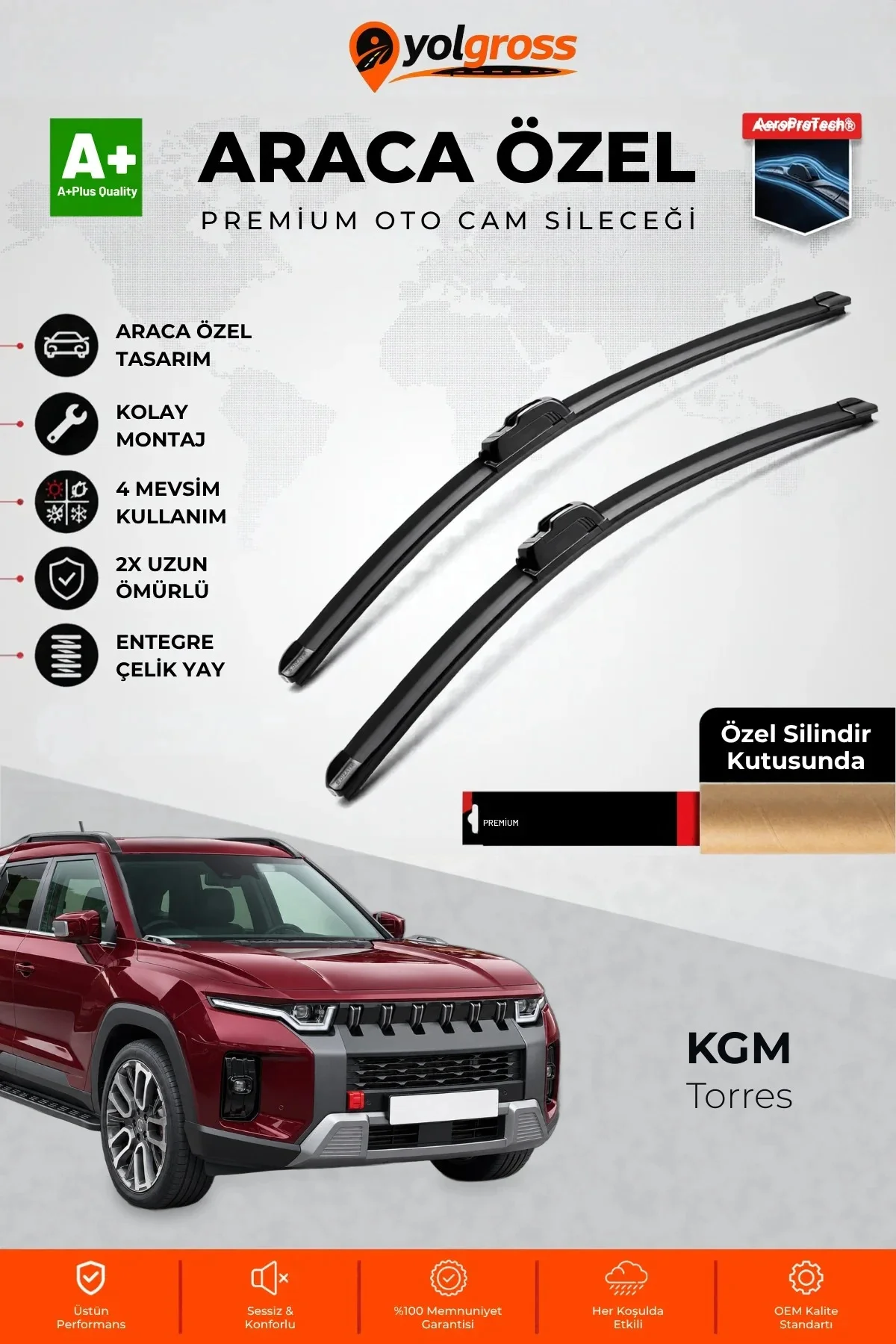 KGM Torres Ön Cam Silecek Seti 2023 Üzeri Premium Araca Özel 60-45 Cm A+ Kalite