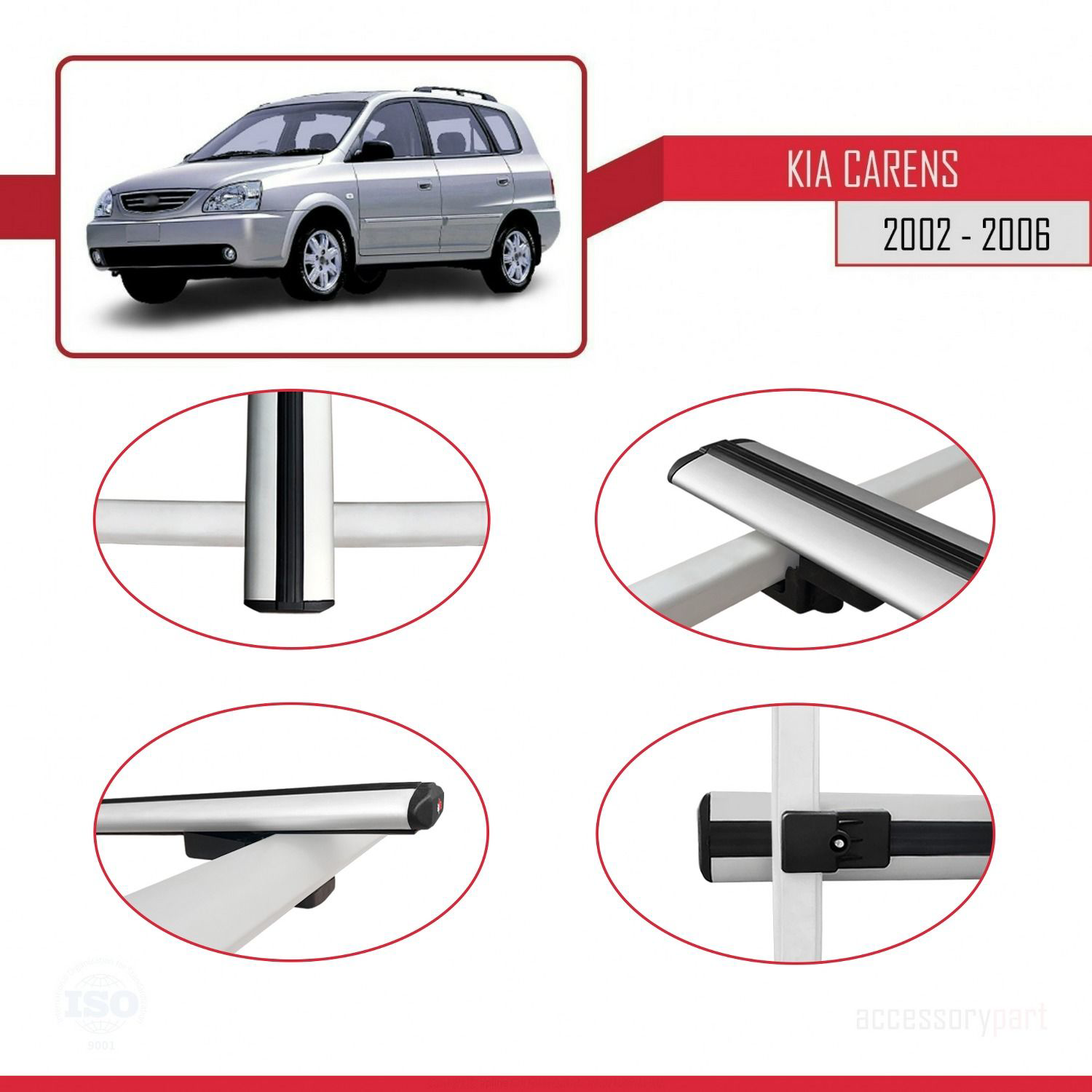 Kia Carens 2002-2006 Arası ile uyumlu Basic Model Ara Atkı Tavan 