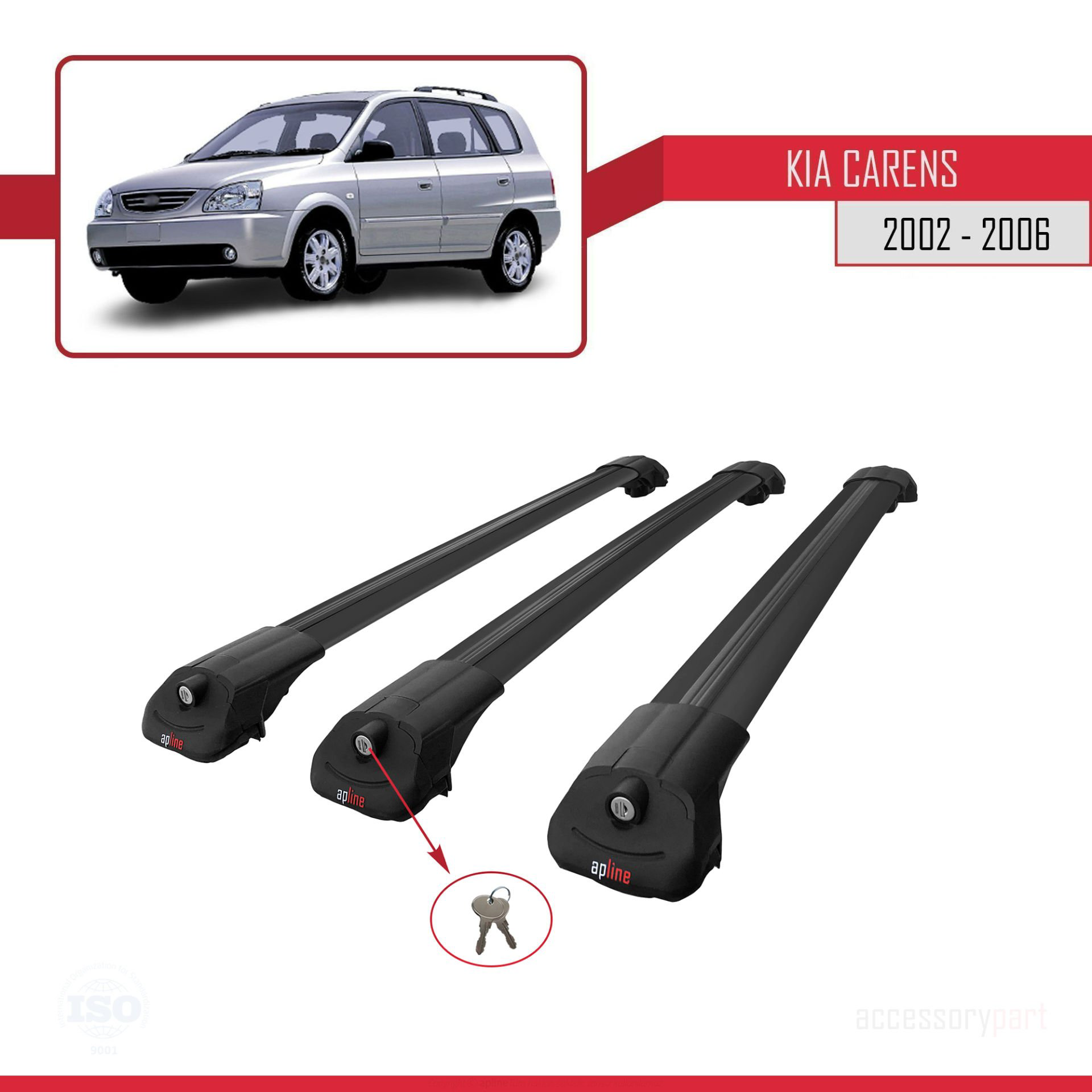 Kia Carens 2002-2006 Arası ile uyumlu ACE-1 Ara Atkı Tavan Barı S