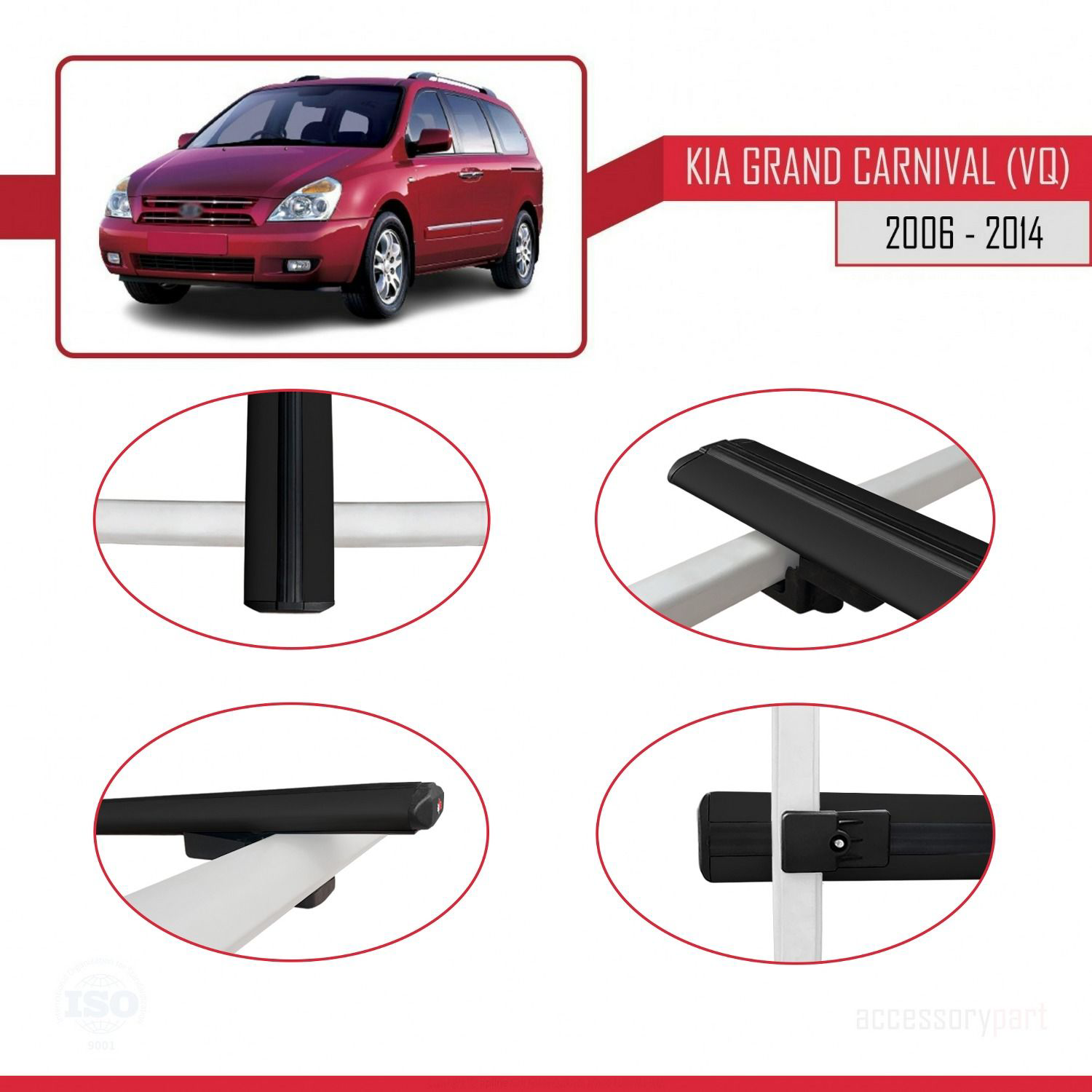 Kia Carnival (VQ) 2006-2014 Arası ile uyumlu Basic Model Ara Atkı