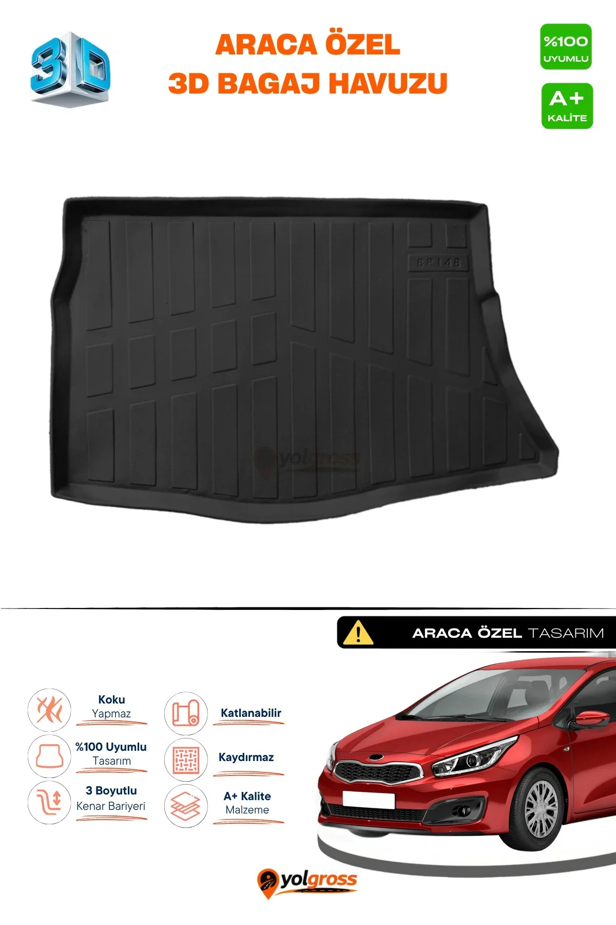 Kia Ceed 3D Pro Bagaj Havuzu 2012-2018 A+ Kalite Kia Ceed 3D Pro Bagaj Havuzu 2012-2018 A+ Kalite