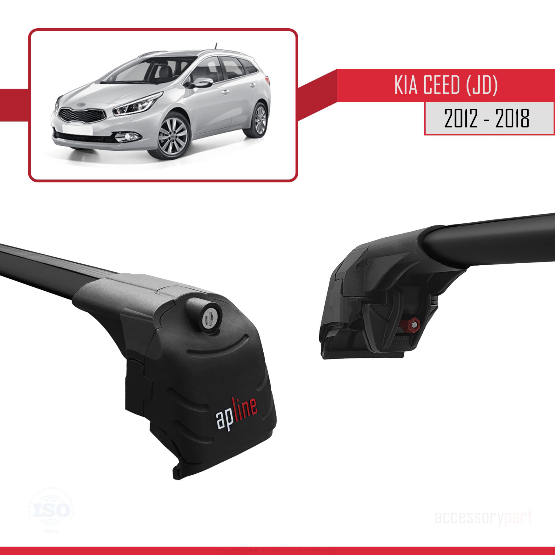 Kia Ceed (JD) SW 2012-2018 Arası ile uyumlu ACE-2 Ara Atkı Tavan 