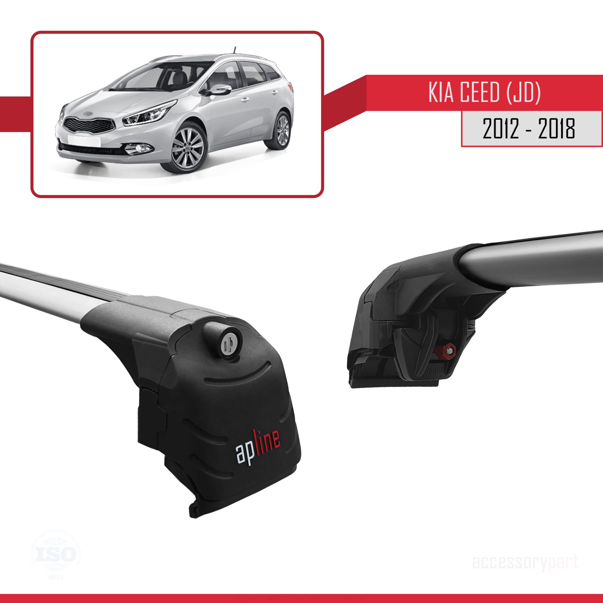 Kia Ceed (JD) SW 2012-2018 Arası ile uyumlu ACE-2 Ara Atkı Tavan 