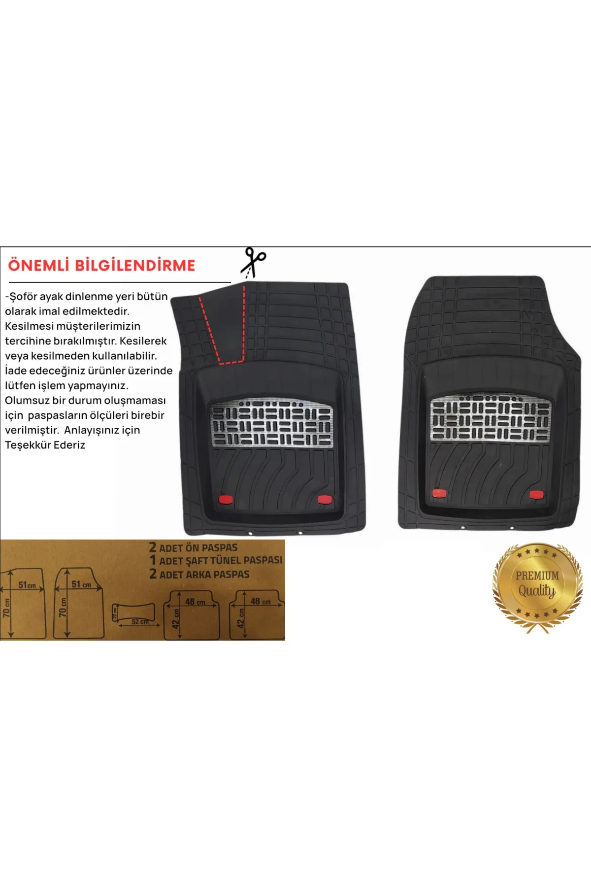 Kia Ceed STW 2009 3D 5 Parça 3,5 Cm Havuzlu Oto Paspas Siyah - Gümüş