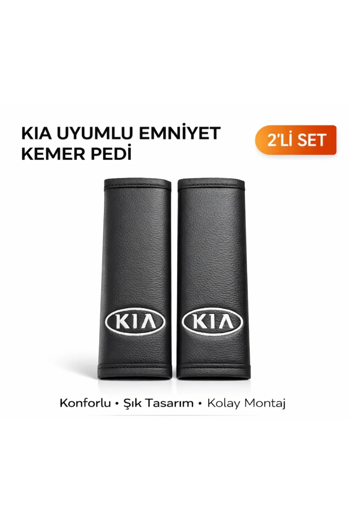 Kıa Deri Emniyet Kemer Kılıfı Siyah Iki Adet - Görsel 2
