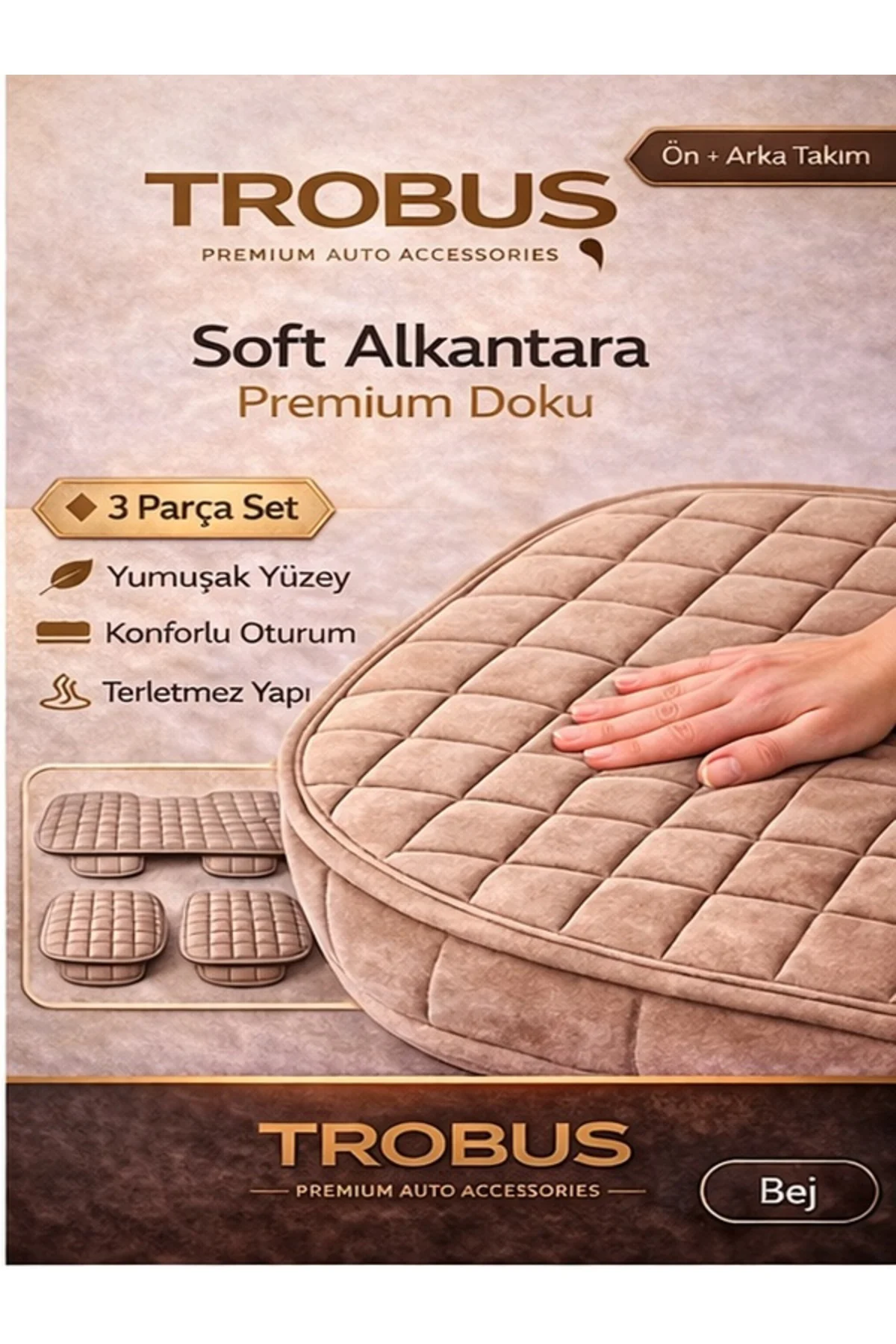 Kia Picanto 2004 ve Sonrası Uyumlu Soft Alkantra Bej 3'lü Oto Koltuk Minder Seti Fiyatı, Yorumları ve Özellikleri
