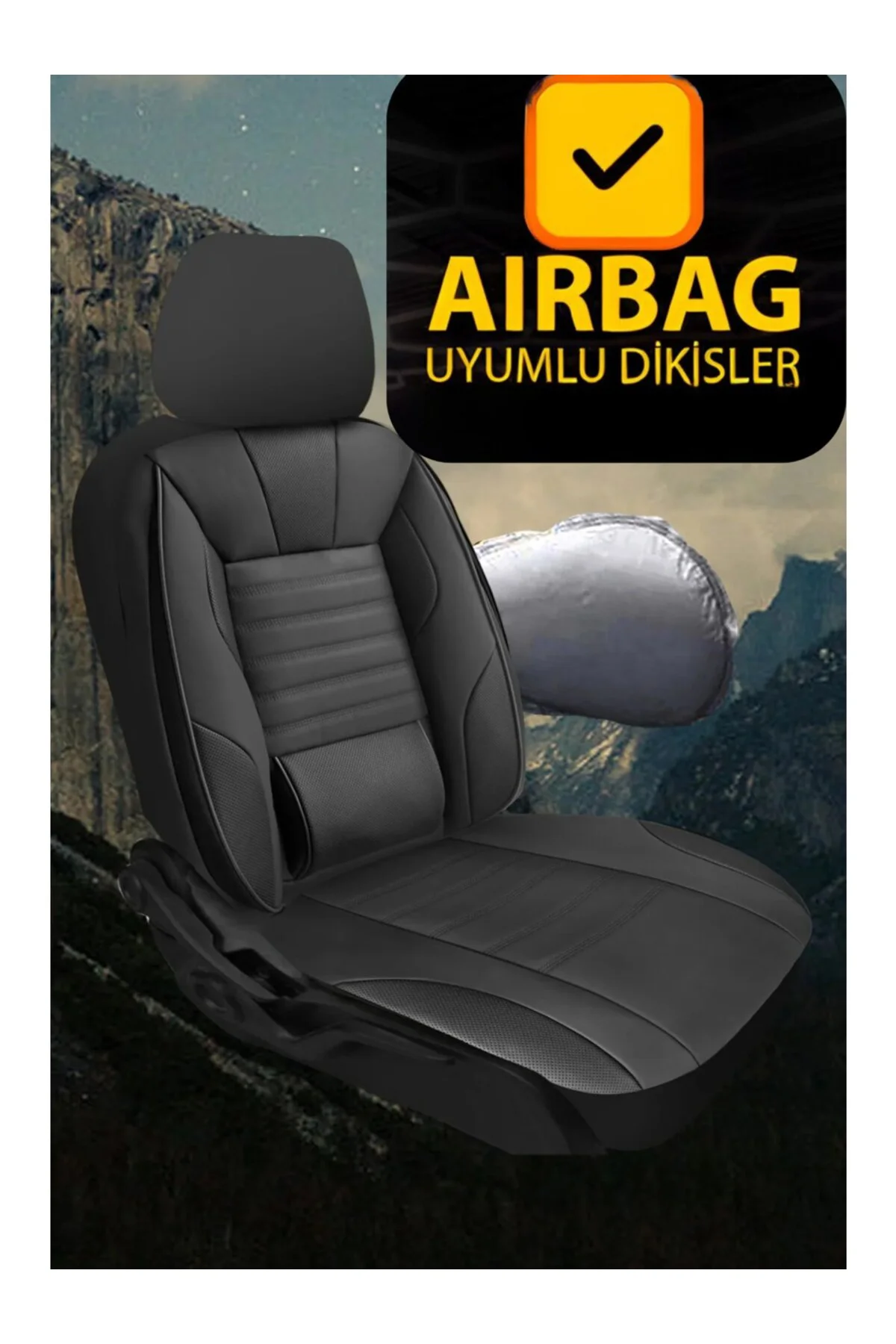 Kia Picanto 2004 ve Sonrası Aracınıza Uyumlu Sarp Serisi Deri Lakost Bel Destekli Koltuk Kılıfı Siyah Kia Picanto 2004 ve Sonrası Aracınıza Uyumlu Sarp Serisi Deri Lakost Bel Destekli Koltuk Kılıfı Siyah