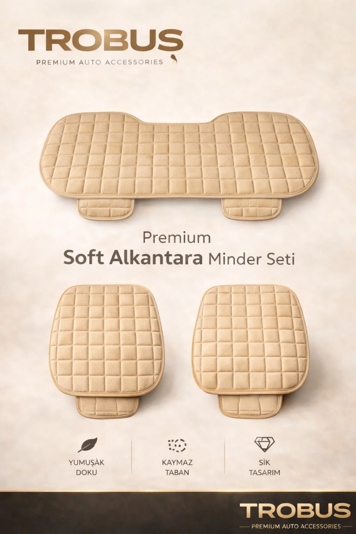 Kia Picanto 2004 ve Sonrası Uyumlu Soft Alkantra Bej 3'lü Oto Koltuk Minder Seti Fiyatı, Yorumları ve Özellikleri