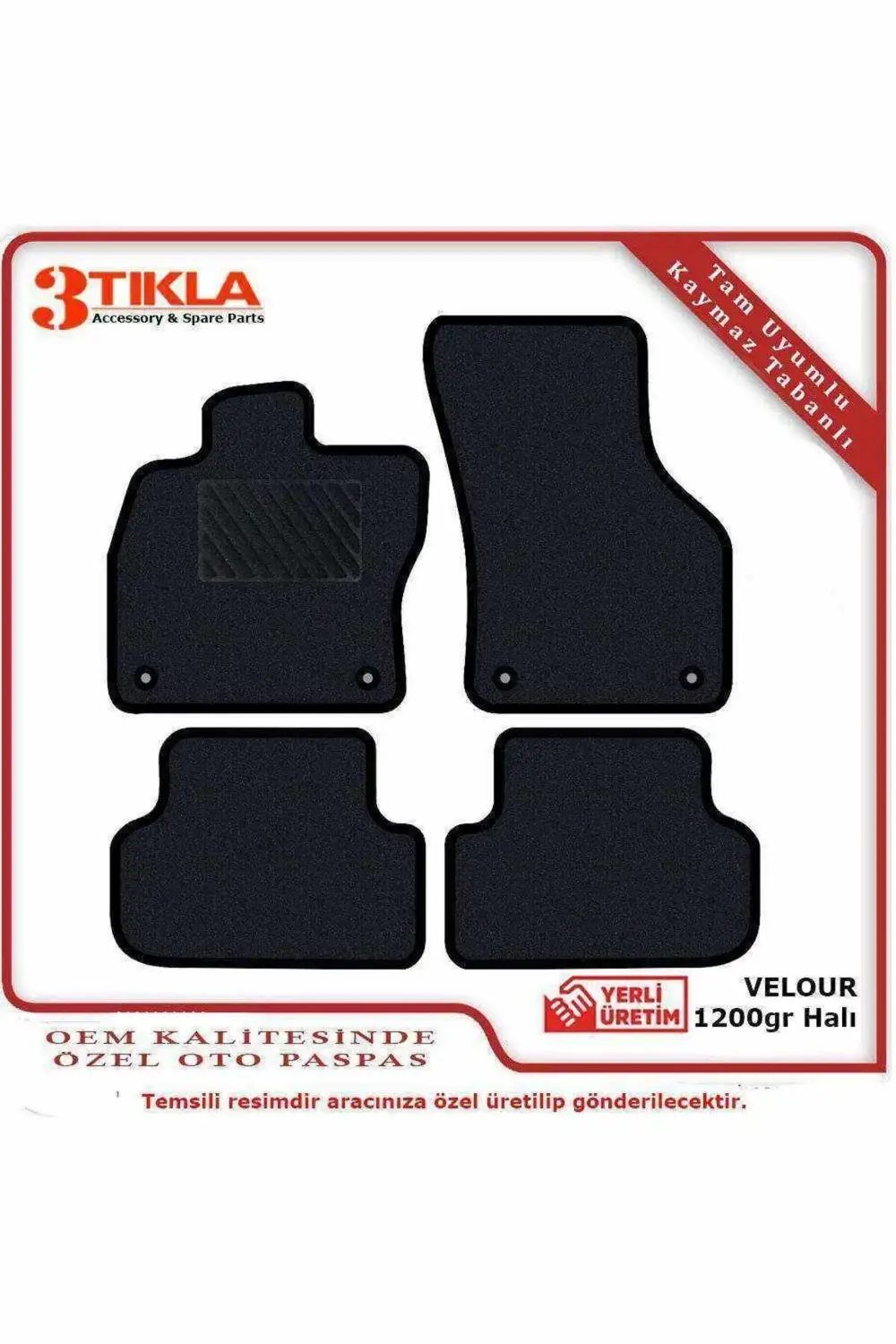 Kia Rio 2005-2011 Lüks Halı Paspas Siyah