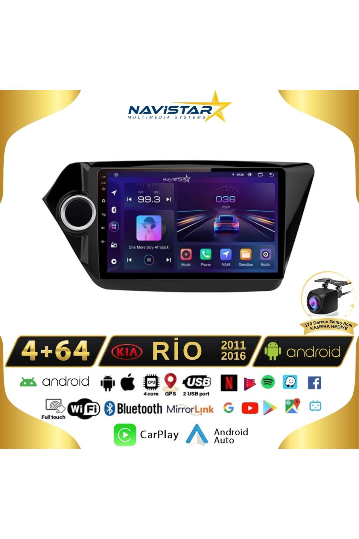 Kia Rio 2011-2016 Model 4 64 Gb Android 13 Kablosuz Carplay Navig Kia Rio 2011-2016 Model 4 64 Gb Android 13 Kablosuz Carplay Navig