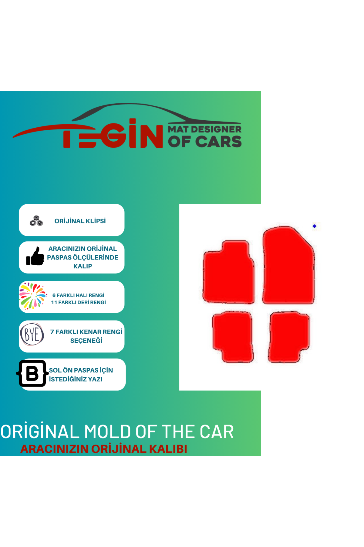 Kia Rio 2011-2017 3.jen Prime Siyah Deri Gri Kenar Paspas