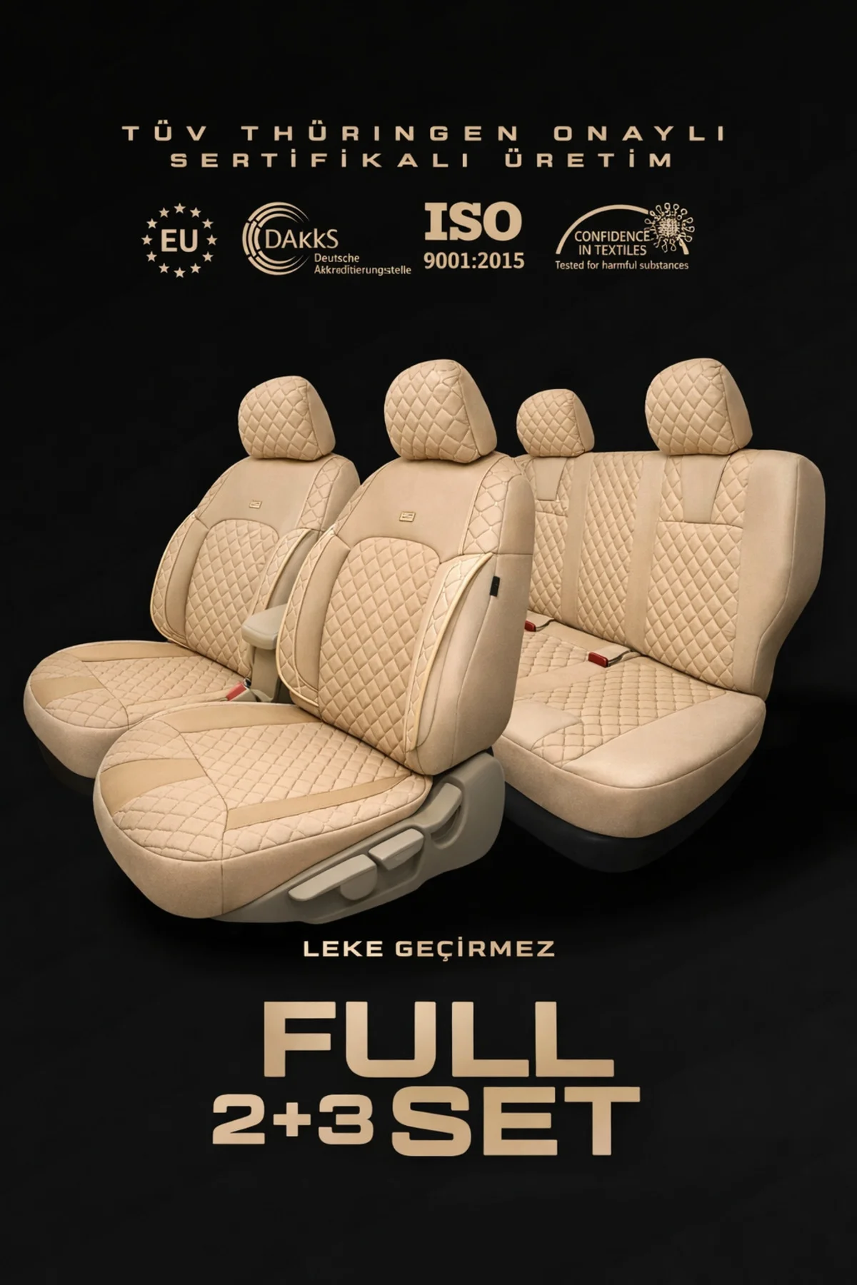 Kia Rio 2011 ve Sonrası Uyumlu Monaco Serisi Bej Koltuk Kılıfı