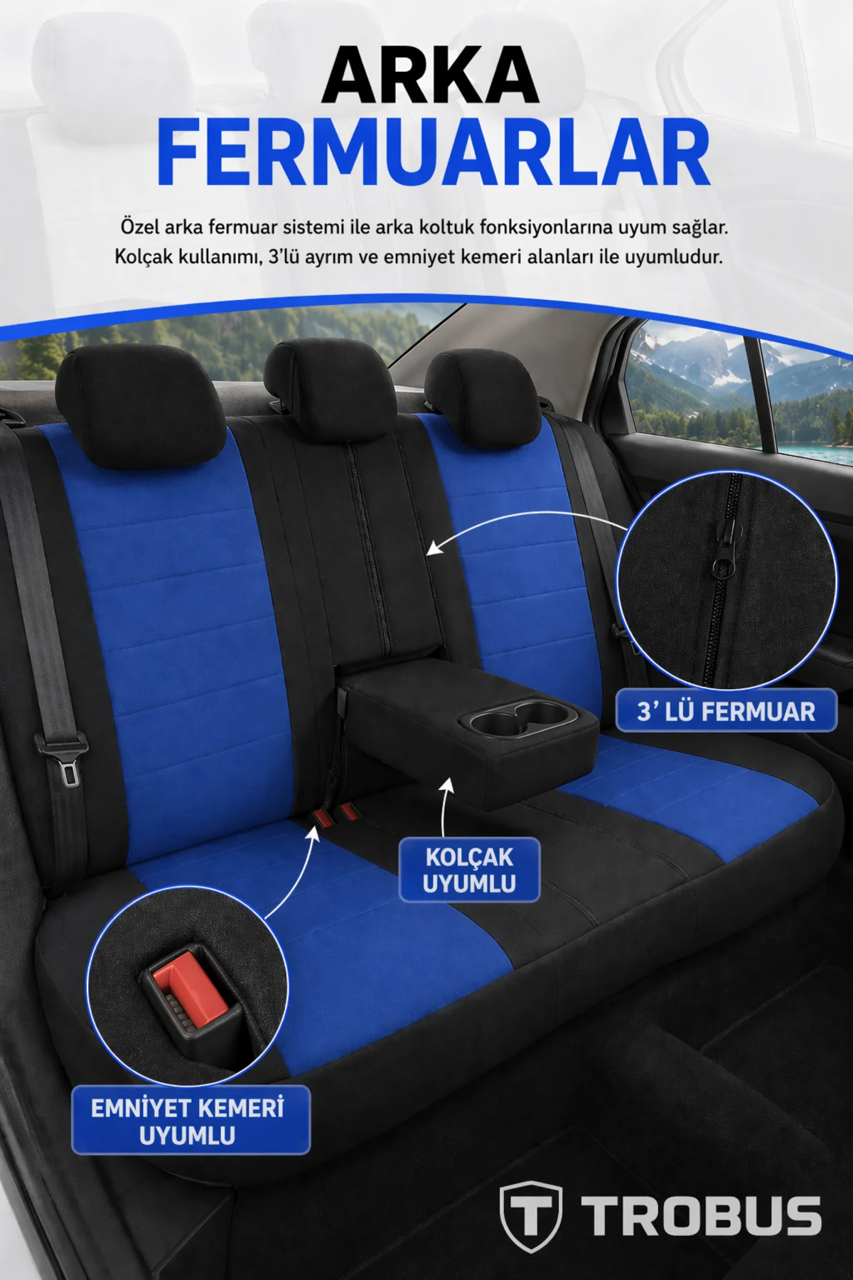 Kia Rio 2011 ve Sonrası Bel Destekli Tay Tüyü Koltuk Kılıfı Velar