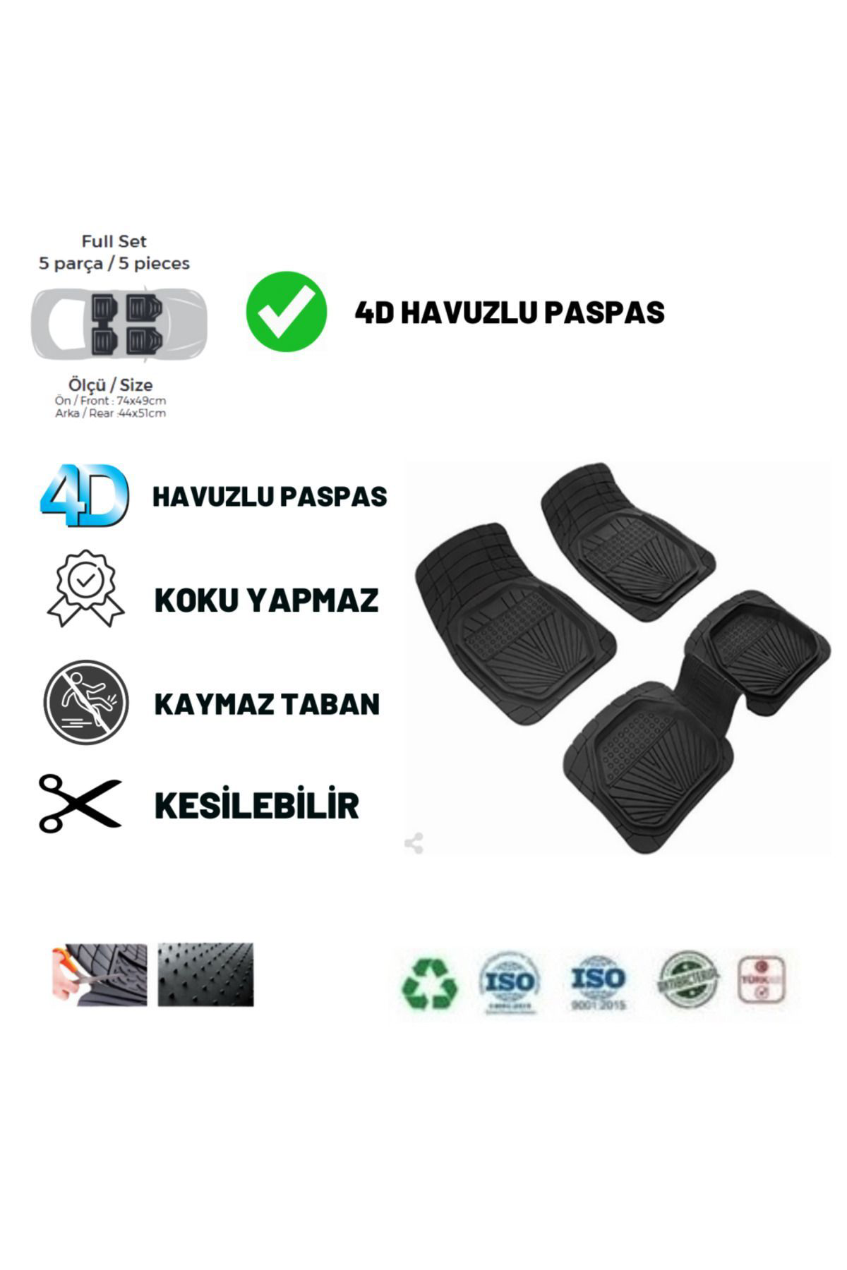 Zeyno Ticaret Kia Rio Sedan 2018 Uyumlu Havuzlu Üniversal Yeni Nesil Plus Paspa