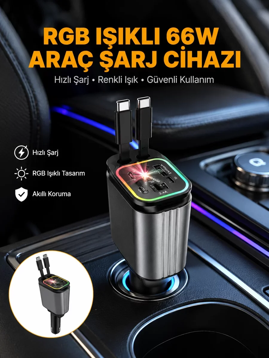 Kia Seat Mazda Mitsubishi Araçlar için Çok Fonksiyonlu Araç Şarj Adaptörü Yeni Nesil