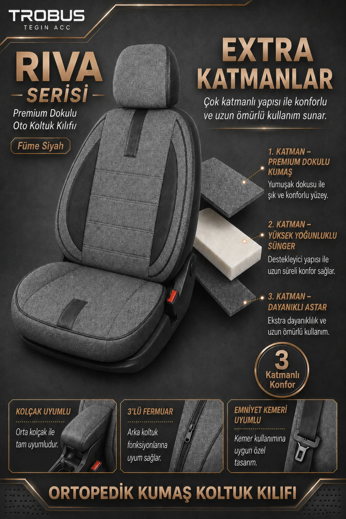 Kia Sorento 2002-2012 Uyumlu Riva Serisi Kumaş 2+1 Ticari Füme Siyah Oto Koltuk Kılıfı Kia Sorento 2002-2012 Uyumlu Riva Serisi Kumaş 2+1 Ticari Füme Siyah Oto Koltuk Kılıfı