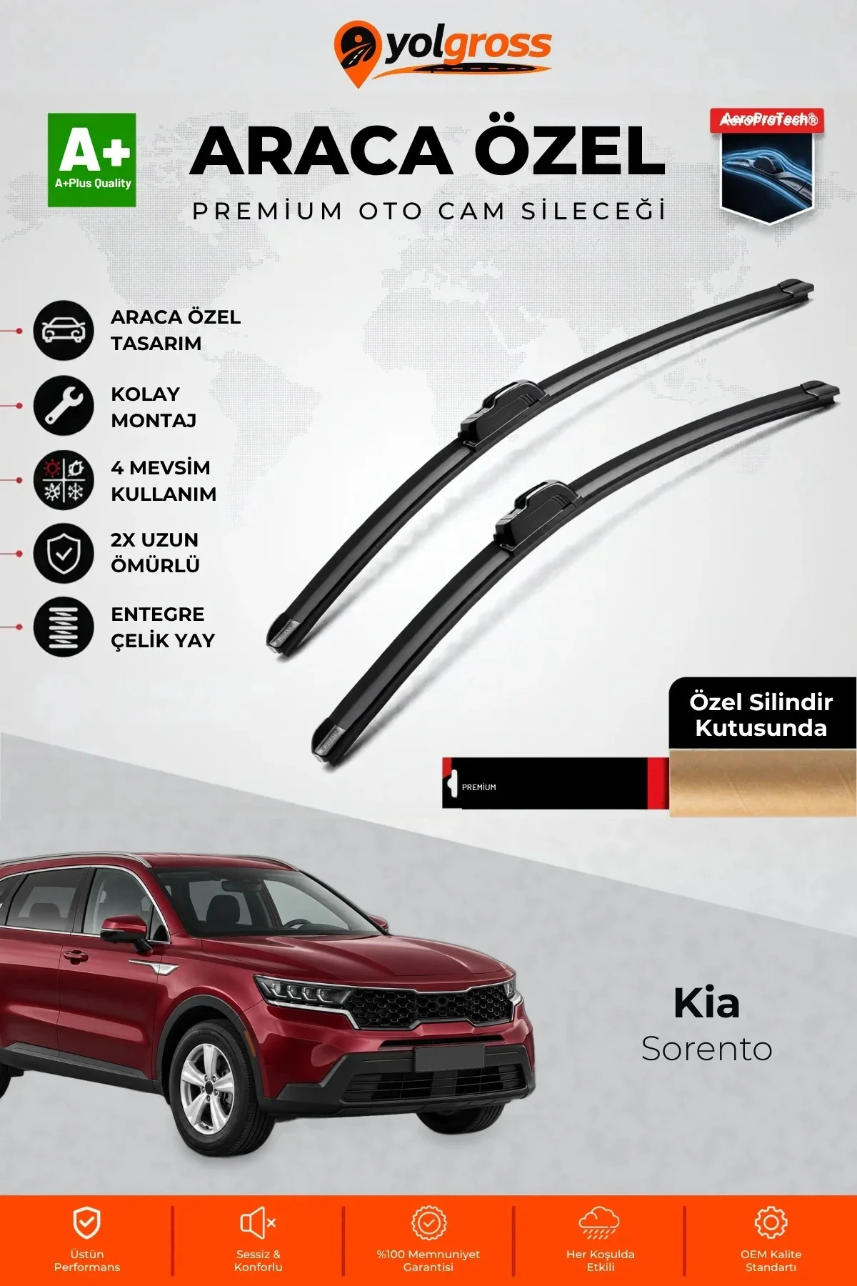 Kia Sorento Ön Cam Silecek Seti 2020 Üzeri Premium Araca Özel 65-40 Cm A+ Kalite
