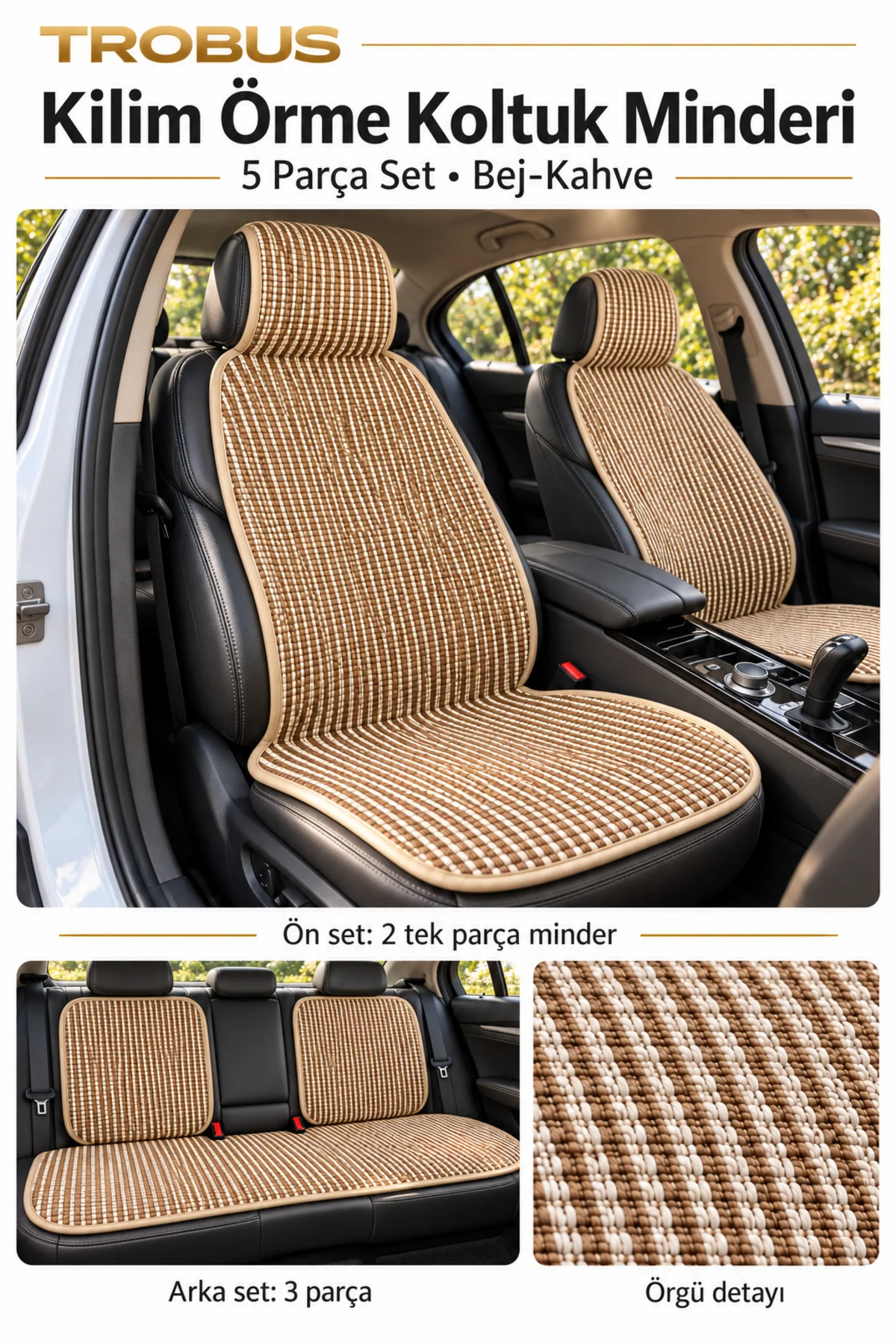 Kia Soul 2016-2019 Premium Örme 5 Parça Minder Terletmez Kaymaz Taban Bej Kia Soul 2016-2019 Premium Örme 5 Parça Minder Terletmez Kaymaz Taban Bej