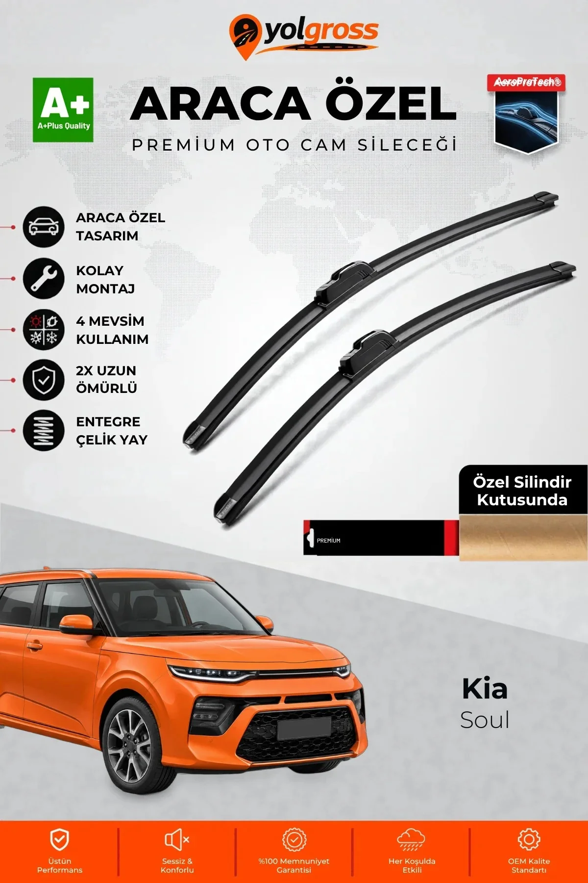 Kia Soul Ön Cam Silecek Seti 2019 Üzeri Premium Araca Özel 60-50 Cm A+ Kalite