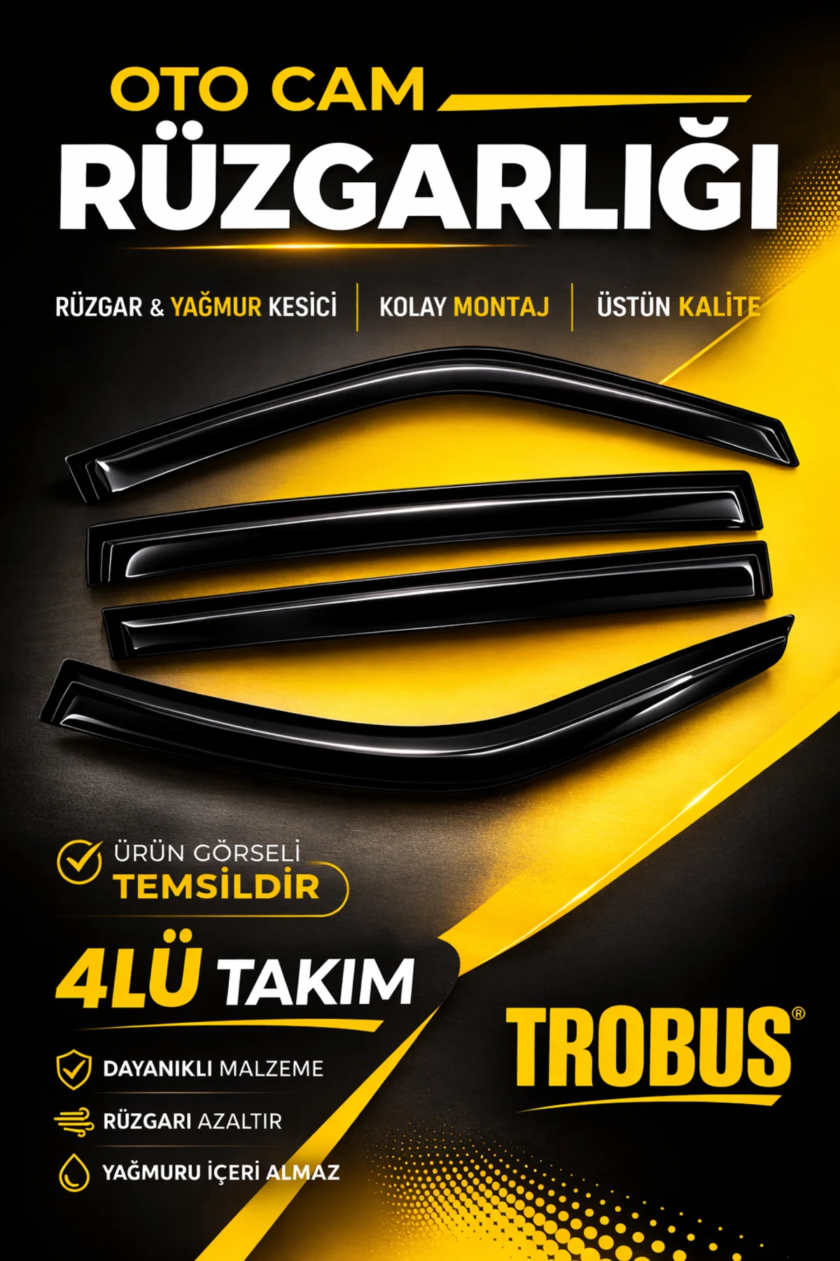 Kia Sportage 2010-2015 Cam Rüzgarlığı 4'lü Takım