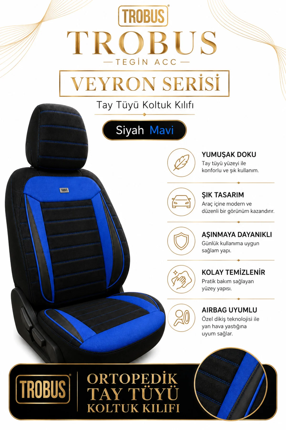 Kia Sportage 2010 Sonrası Uyumlu Veyron Serisi Siyah Sarı Tay Tüyü Koltuk Kılıfı