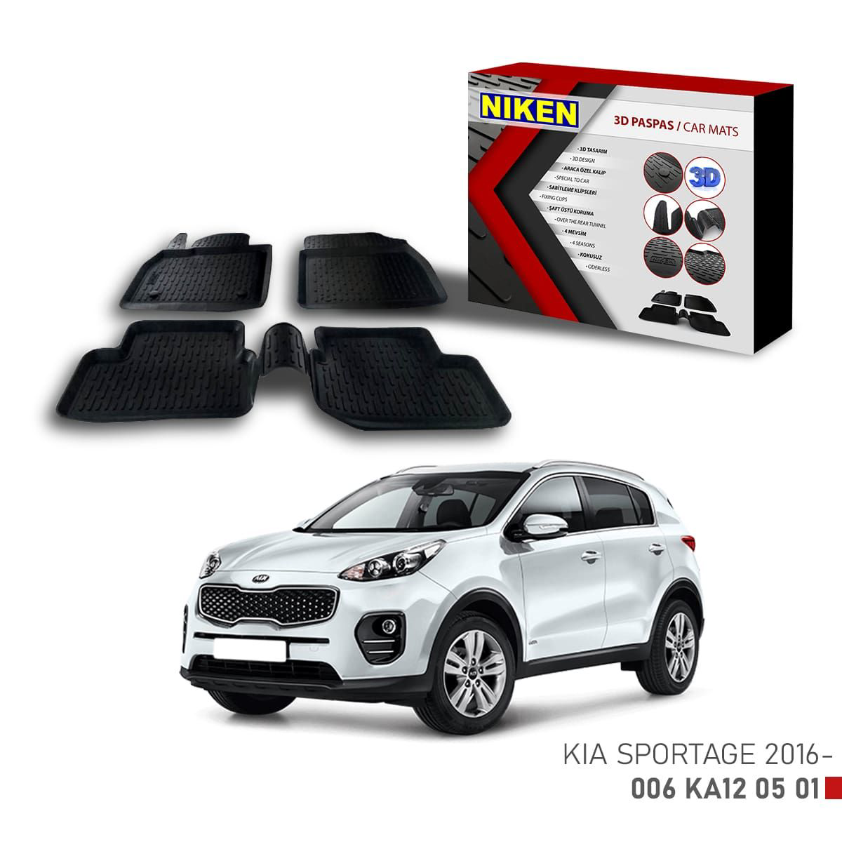 Kia Sportage -2016 için Uyumlu 3D Paspas Kia Sportage -2016 için Uyumlu 3D Paspas
