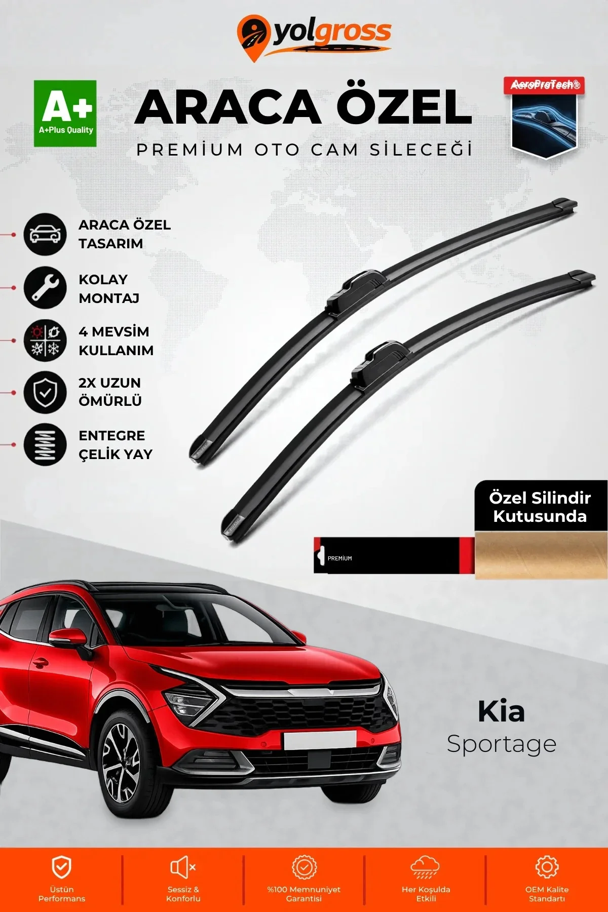 Kia Sportage Ön Cam Silecek Seti 2021 Üzeri Premium Araca Özel 65-45 Cm A+ Kalite