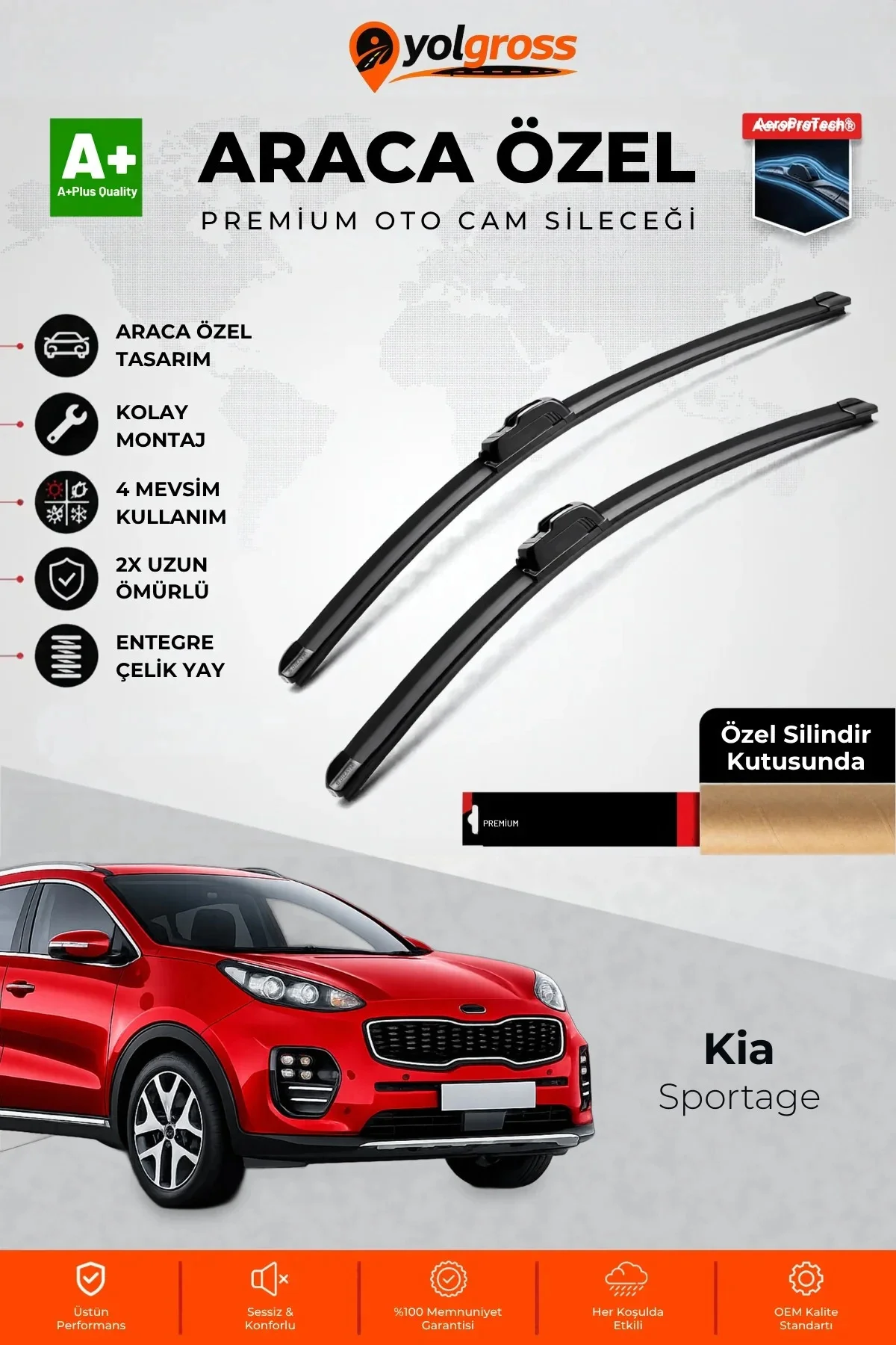 Kia Sportage Ön Cam Silecek Seti 2016-2021 Premium Araca Özel 65-40 Cm A+ Kalite