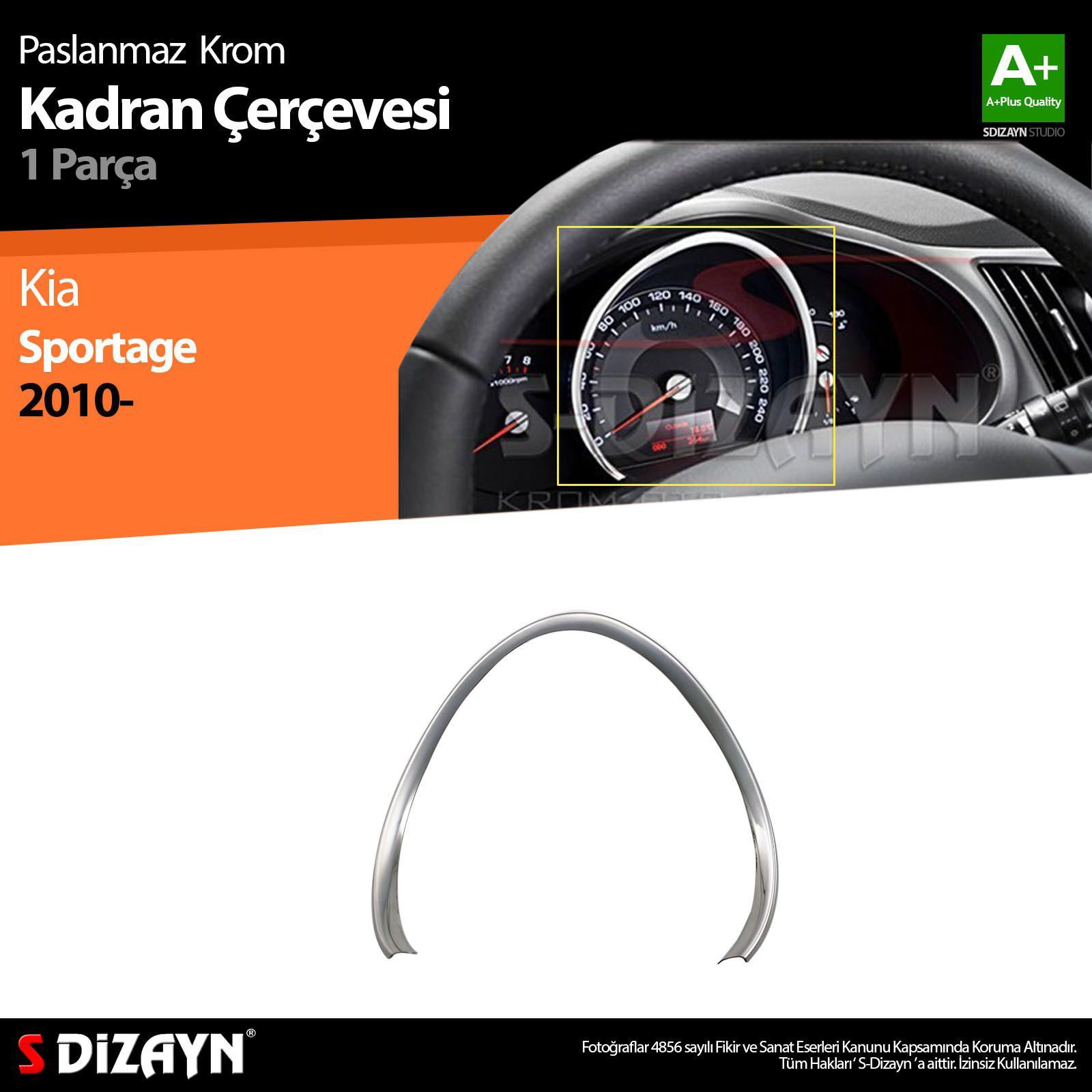 Kia Sportage Uyumlu Krom Kadran Çerçevesi 2010-2014 Kia Sportage Uyumlu Krom Kadran Çerçevesi 2010-2014