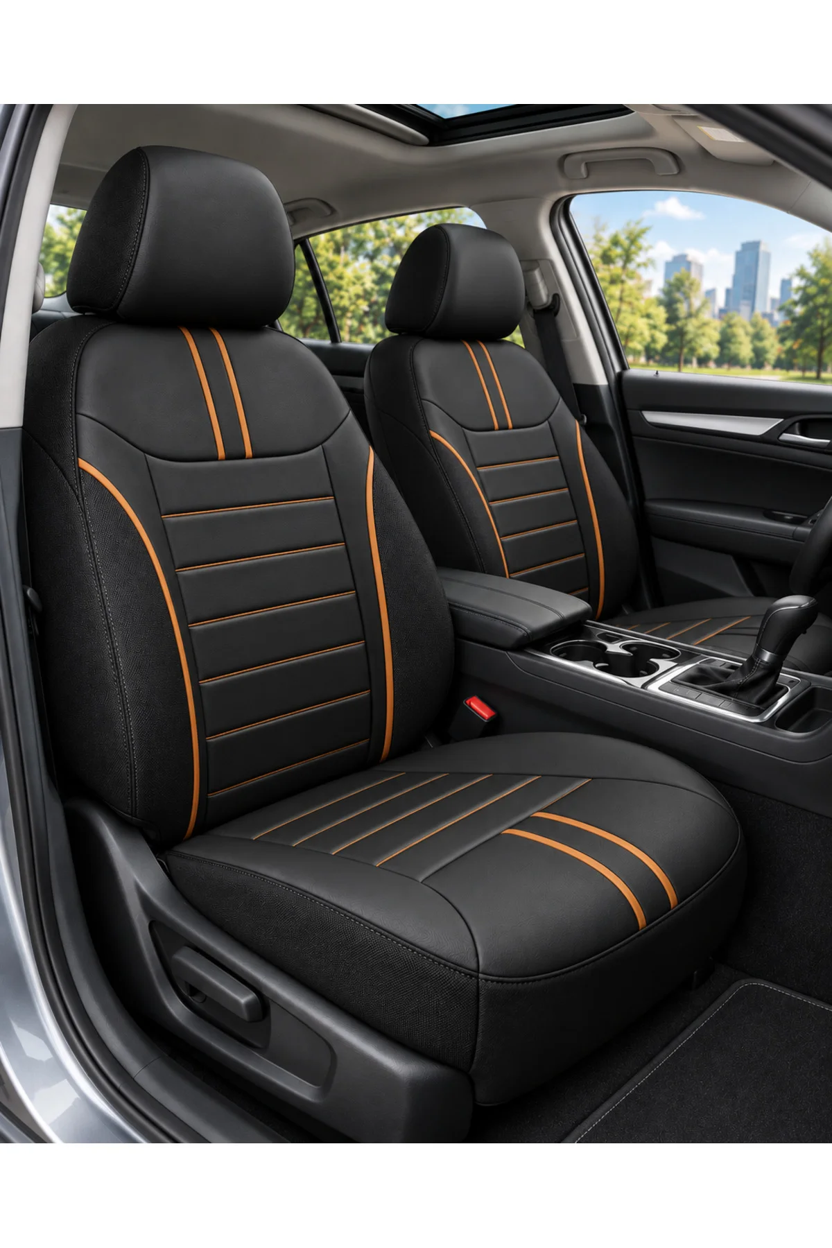 Kia Stonic 2017 ve Sonrası Uyumlu Colorline Sport Deri Siyah - Taba Koltuk Kılıfı Kia Stonic 2017 ve Sonrası Uyumlu Colorline Sport Deri Siyah - Taba Koltuk Kılıfı