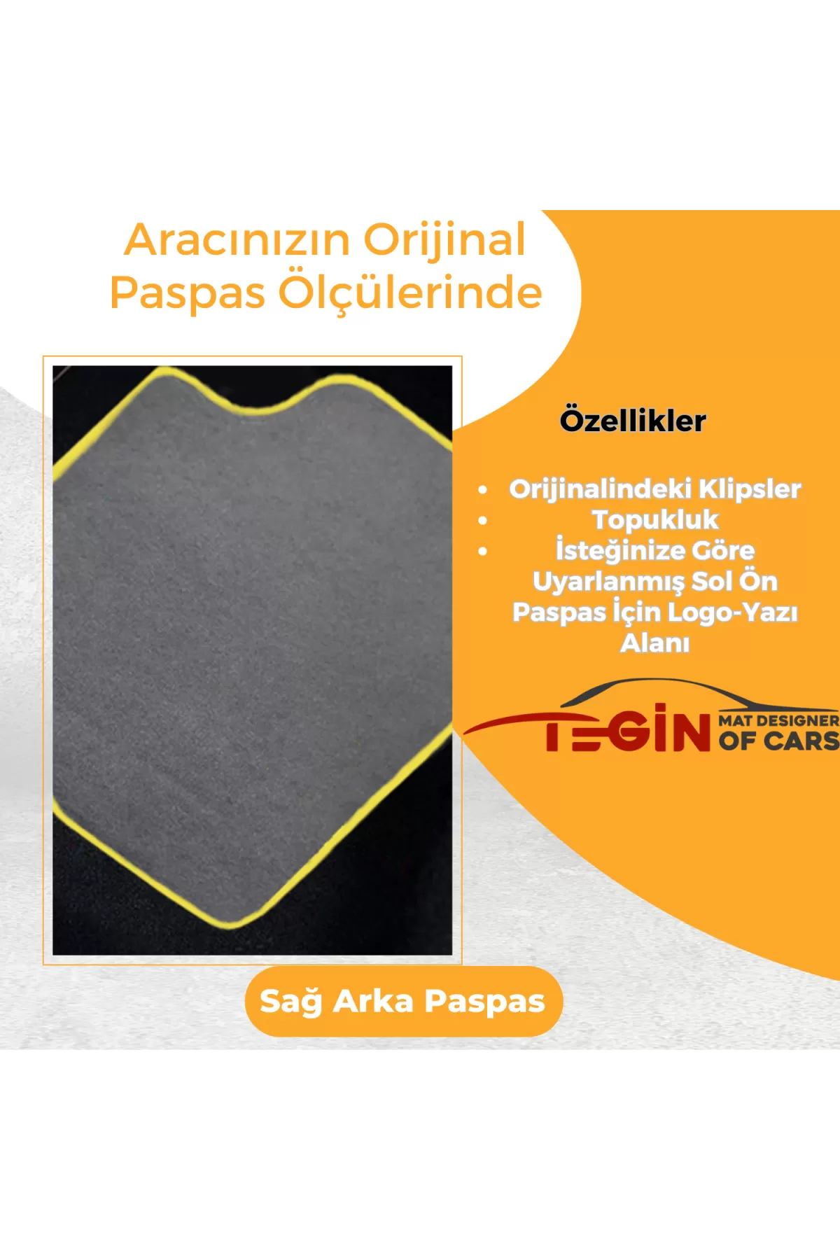 Kia Verato 2009-2013 Prime Gri Halı Sarı Kenar Halı Paspas