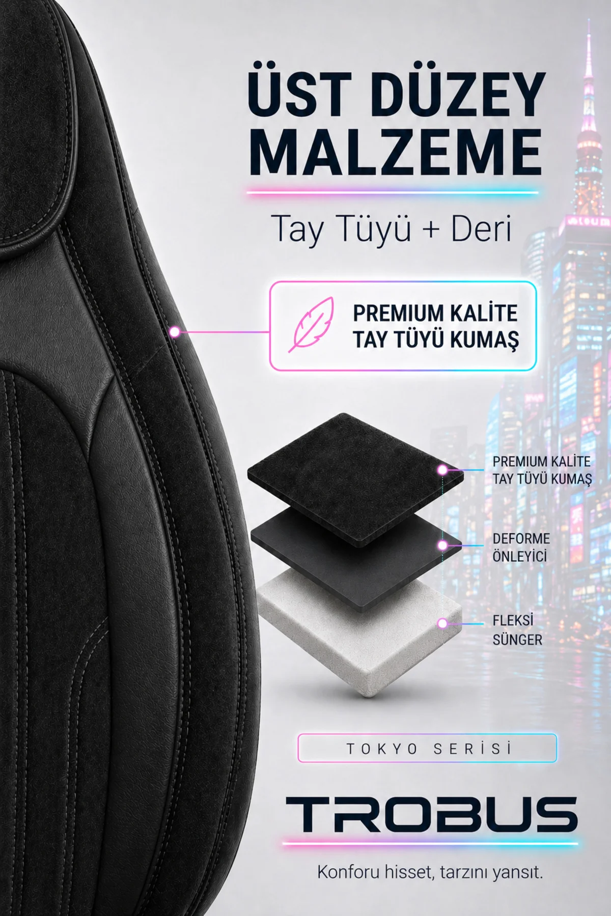 Kia XCeed 2019 ve Sonrası Bel Destekli Tay Tüyü Koltuk Kılıfı Tokyo Serisi Siyah Kırmızı Fiyatı, Yorumları ve Özellikleri