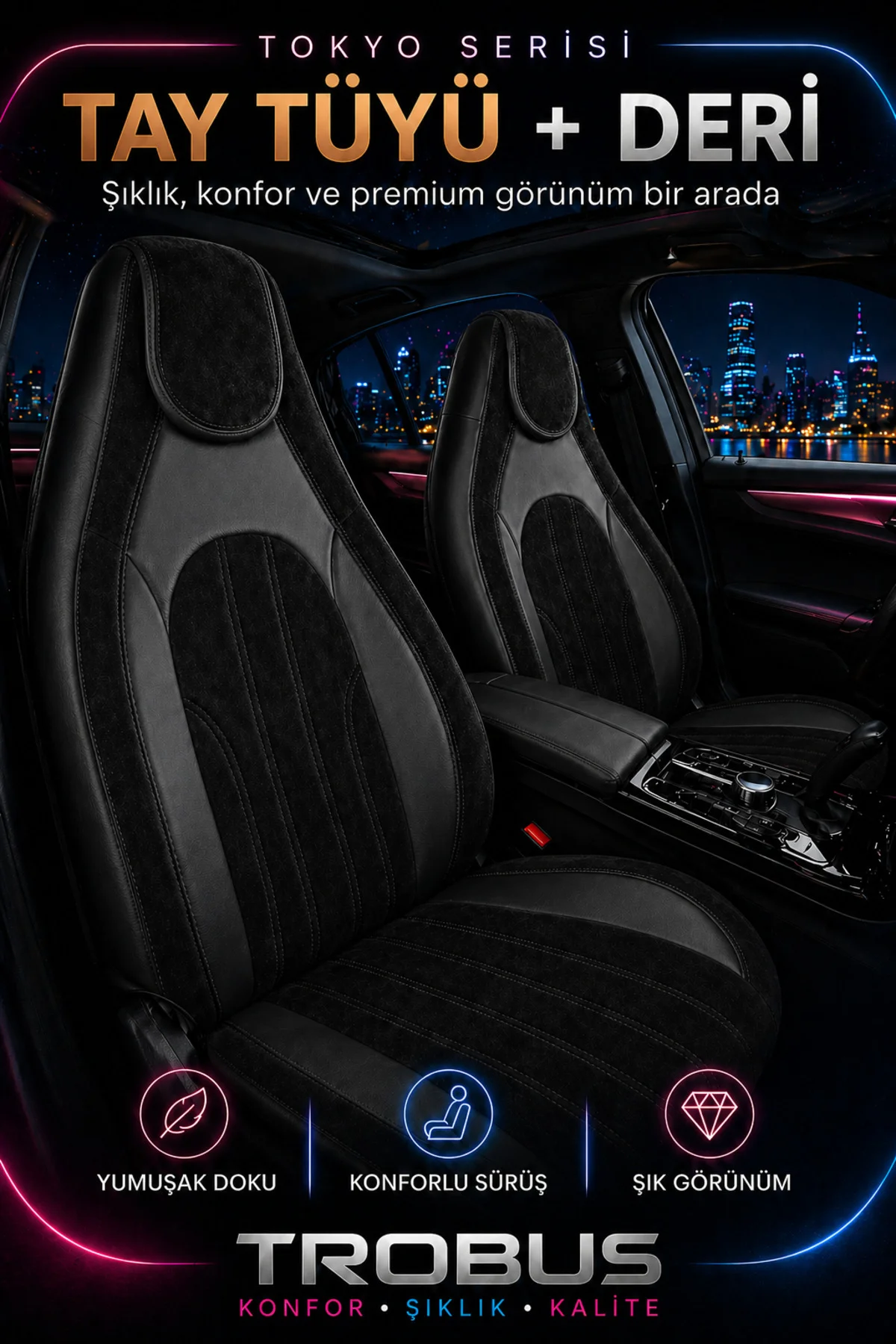 Kia XCeed 2019 ve Sonrası Bel Destekli Tay Tüyü Koltuk Kılıfı Tokyo Serisi Siyah Kırmızı Fiyatı, Yorumları ve Özellikleri