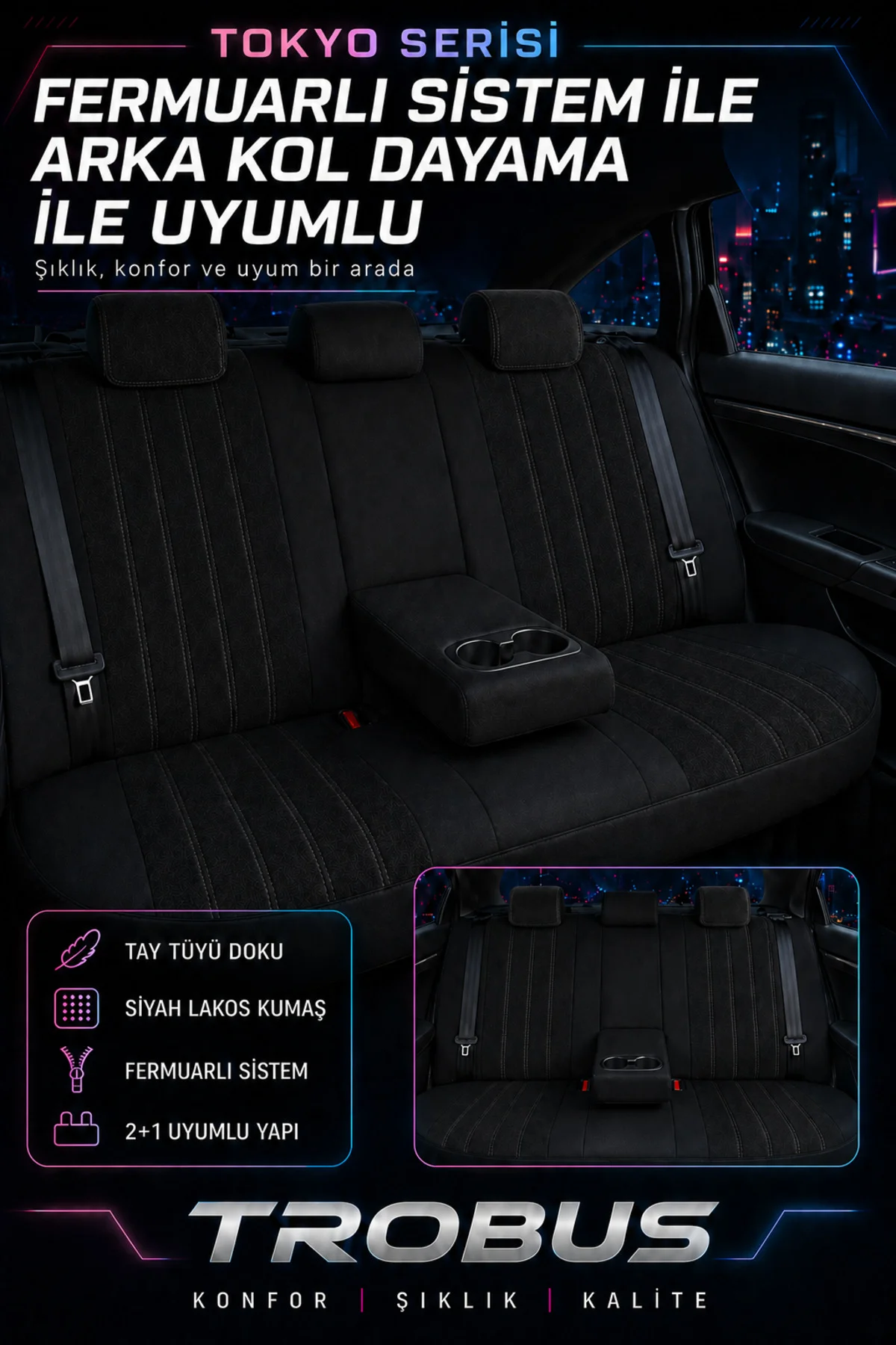 Kia XCeed 2019 ve Sonrası Bel Destekli Tay Tüyü Koltuk Kılıfı Tokyo Serisi Siyah Kırmızı Fiyatı, Yorumları ve Özellikleri