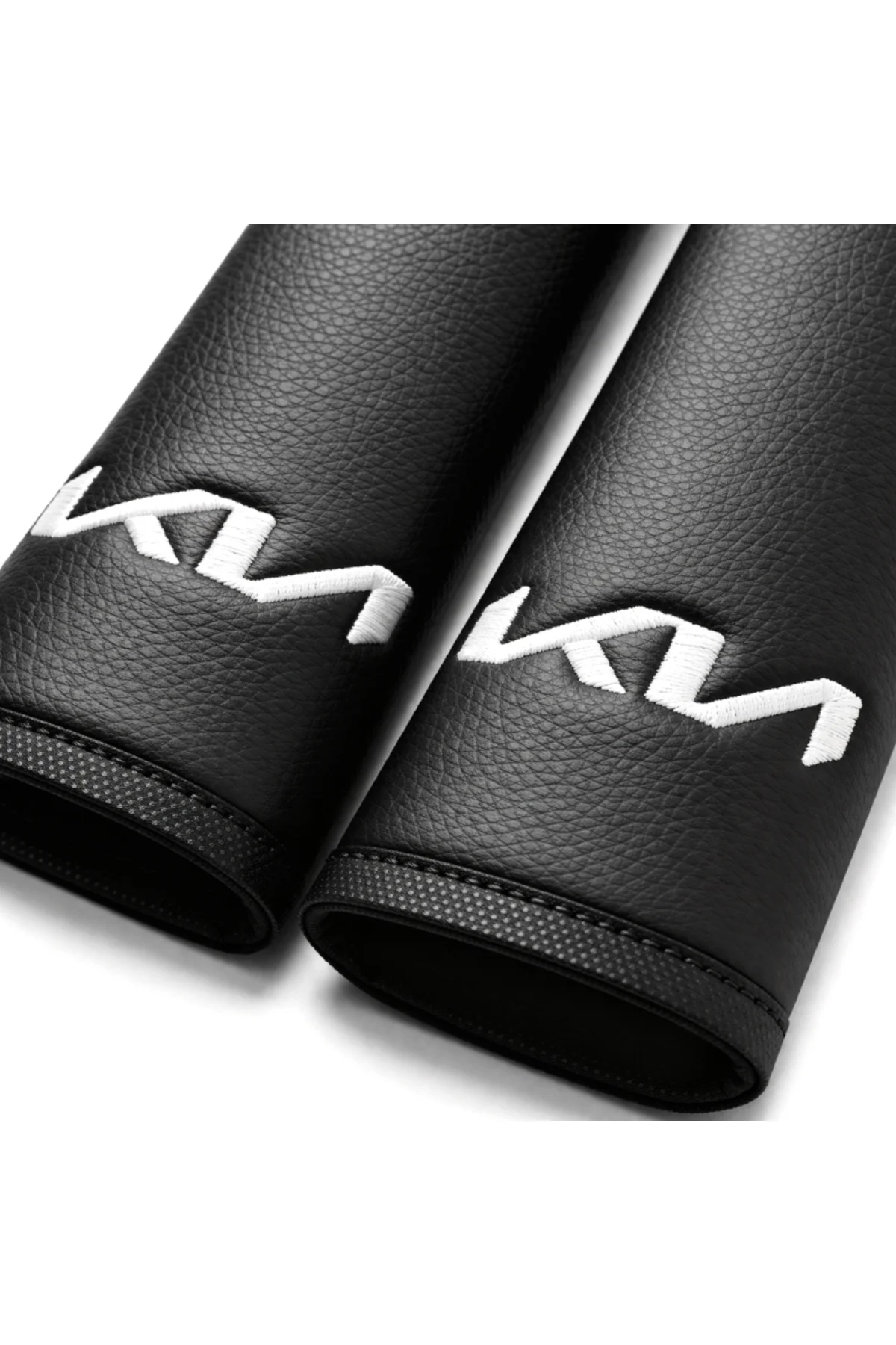 Kia Yeni Logo Oto Emniyet Kemeri Pedi 2’li Set Siyah Deri Konfor Yastığı - Görsel 2