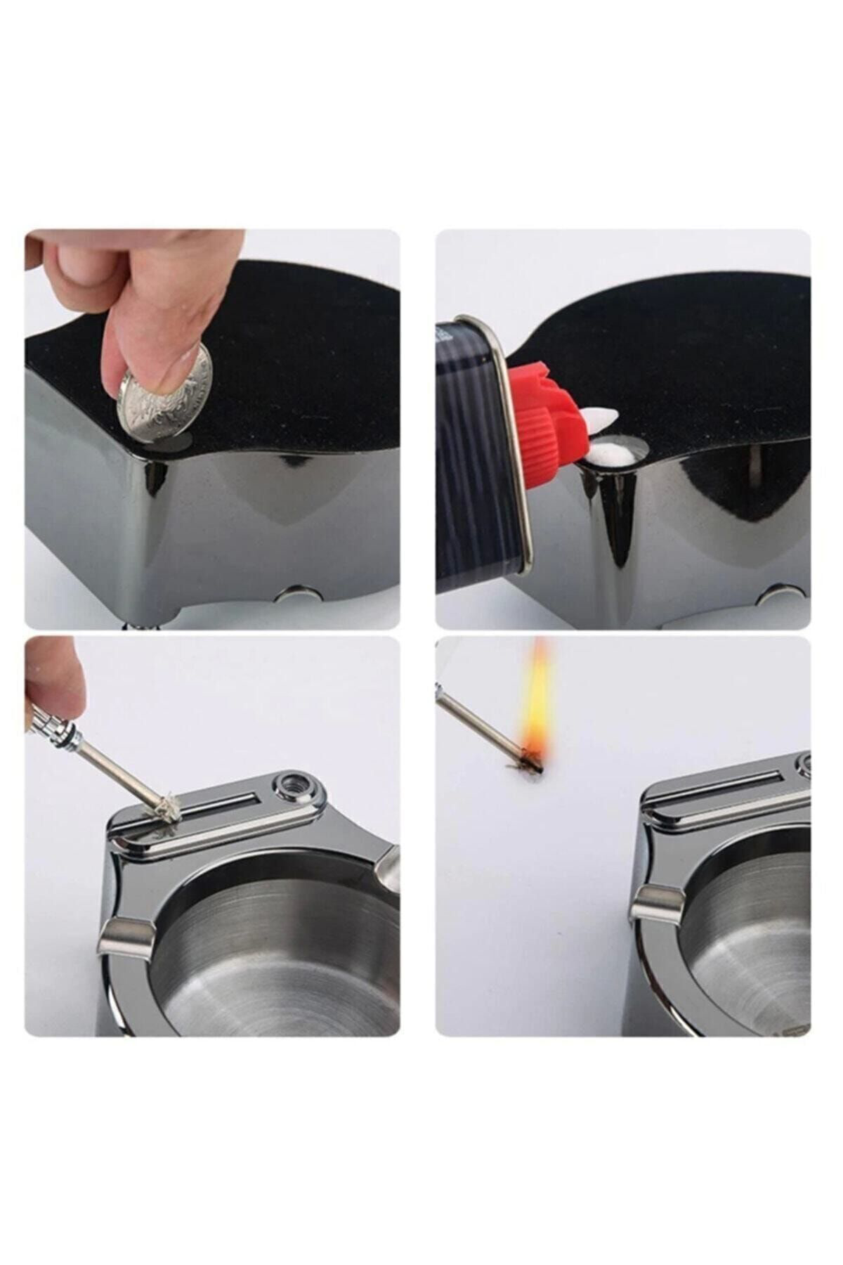 Kibrit Çakmaklı Benzinli Küllük İsim yazılabilir Lüx Ürün