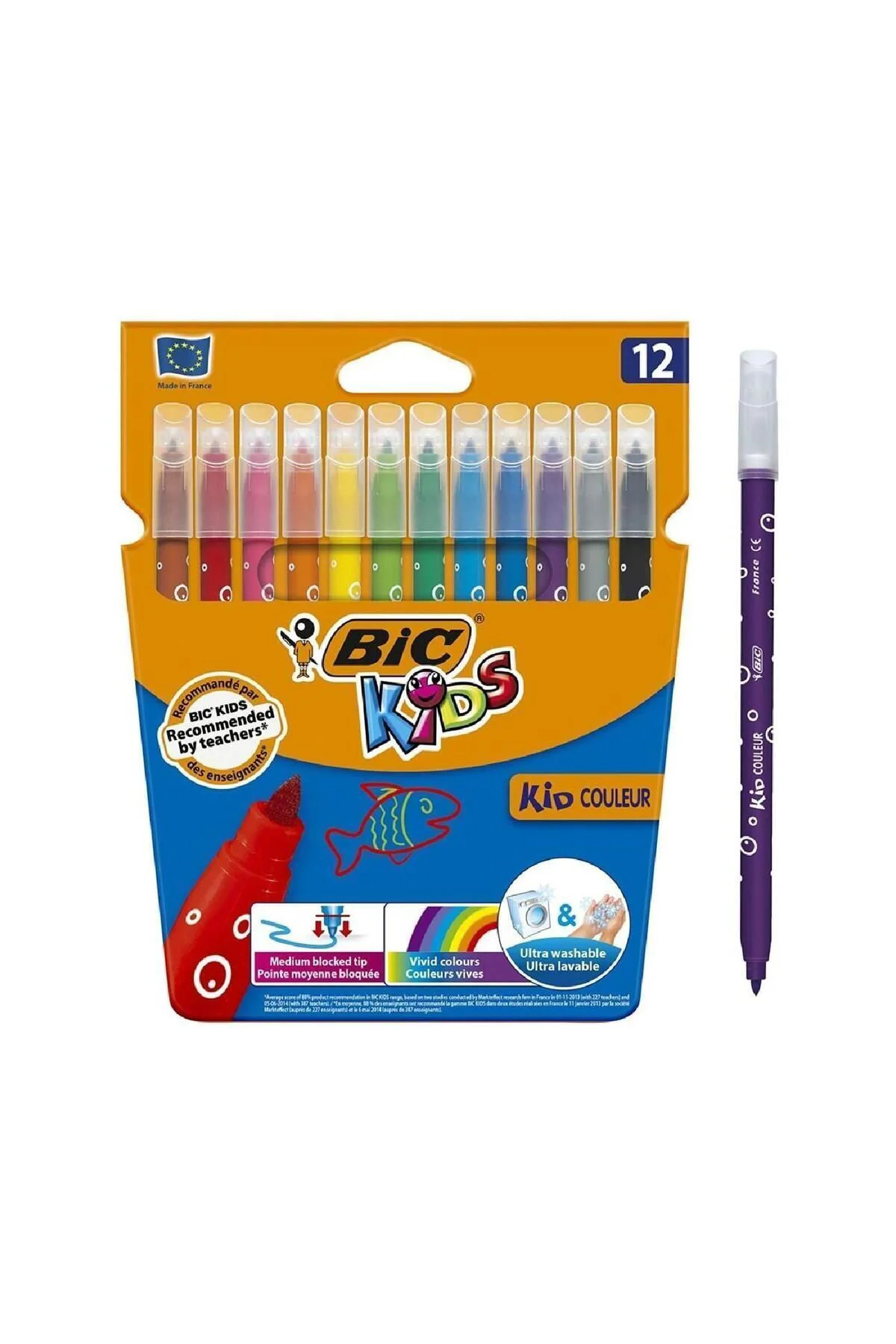 Kids 12 Li Keçeli Boya Kalemi+12 Li Plastidecor Silinebilir Mum P