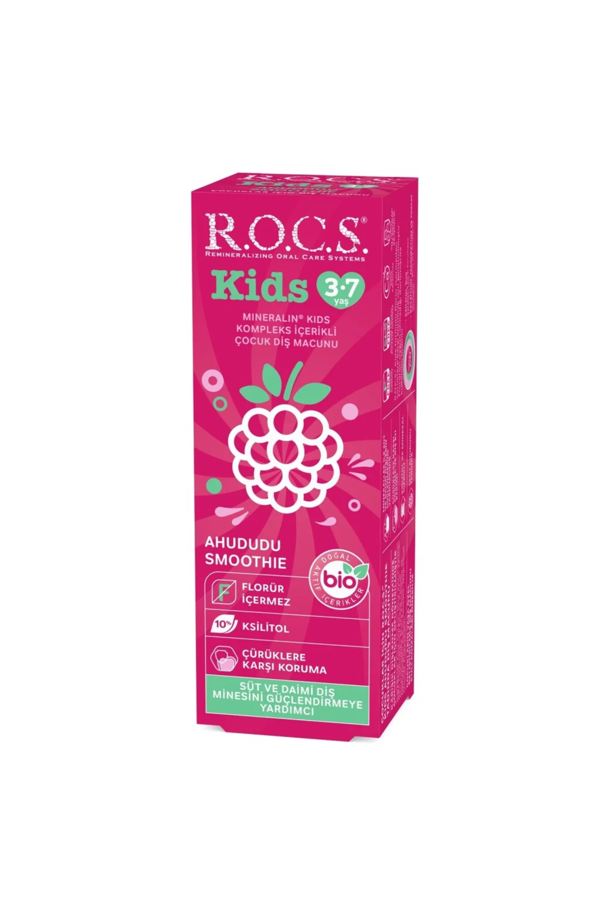 .Kids Ahududu Smoothie Tadında Florürsüz Diş Macunu 45 Gr