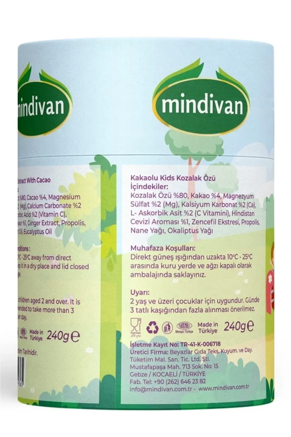 Mindivan Kids Çocuklar İçin Kozalak Macunu 240 G + Büyükler İçin Zencefill