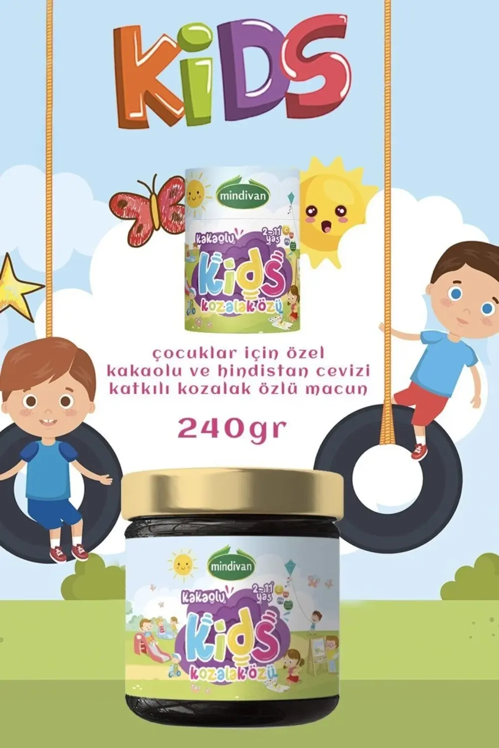 Kids Çocuklar Için Özel Kakaolu Kozalak Macunu 240 gr